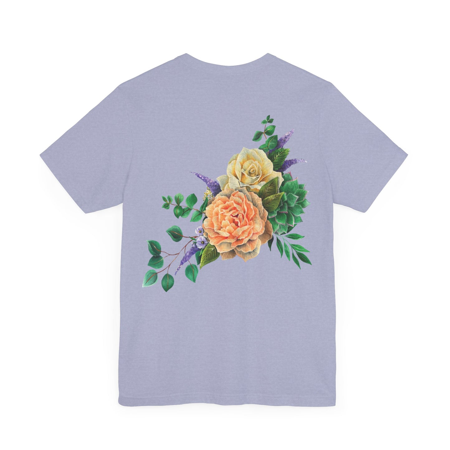 Peach Flowers Back Design Unisex Tee