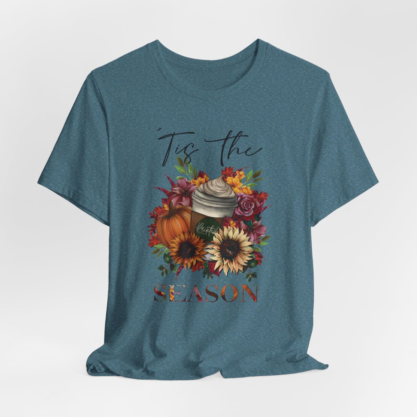 “‘Tis the Season” Pumpkin Spice Latte Floral T-Shirt