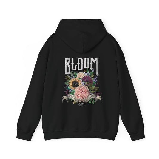 “Bloom Where You Are Planted” Back Design Unisex Hoodie