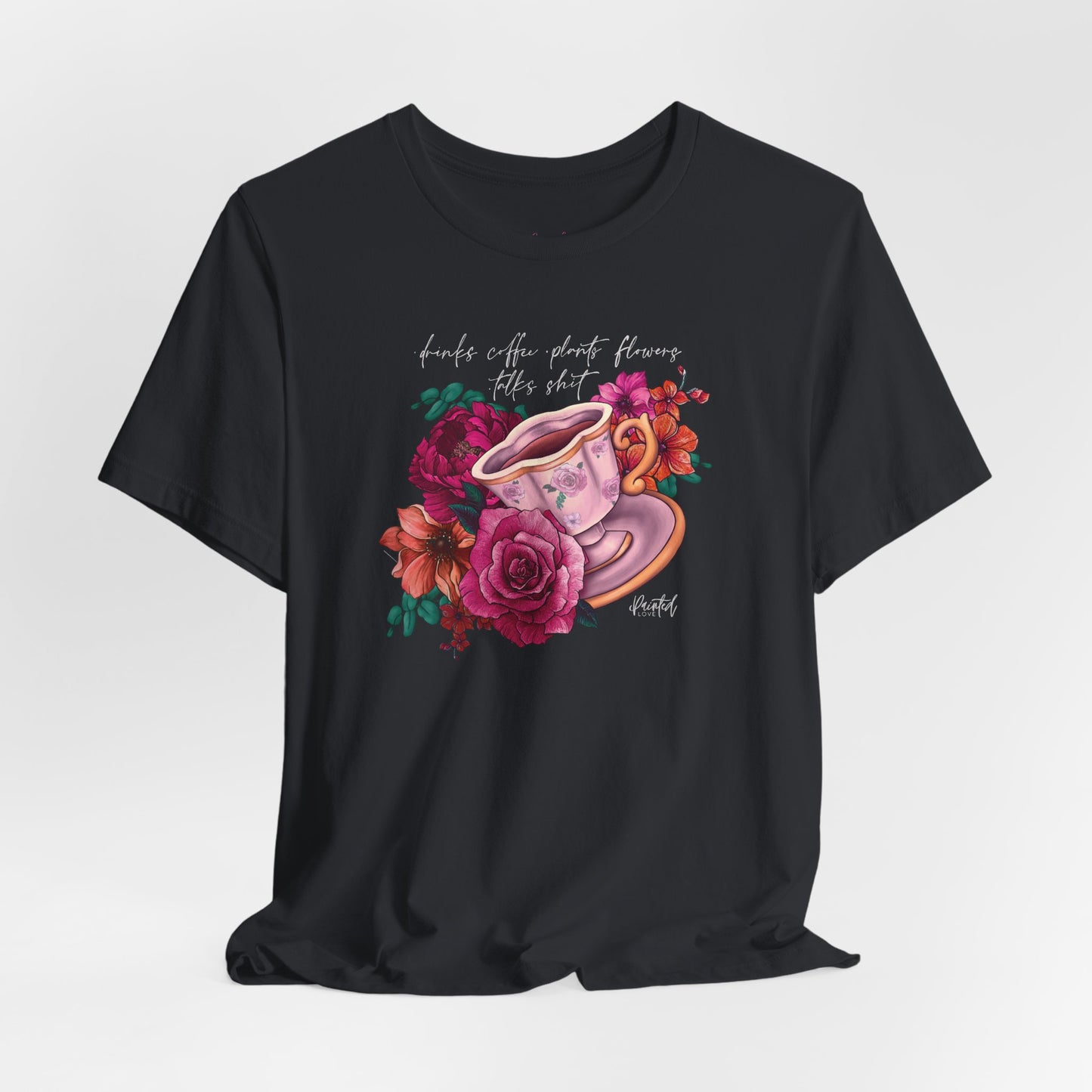 Sweary Coffee Cup Tee, Bright Pink