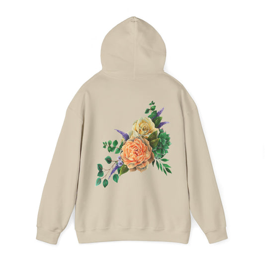 Peach Flowers Bouquet Back Unisex Hoodie