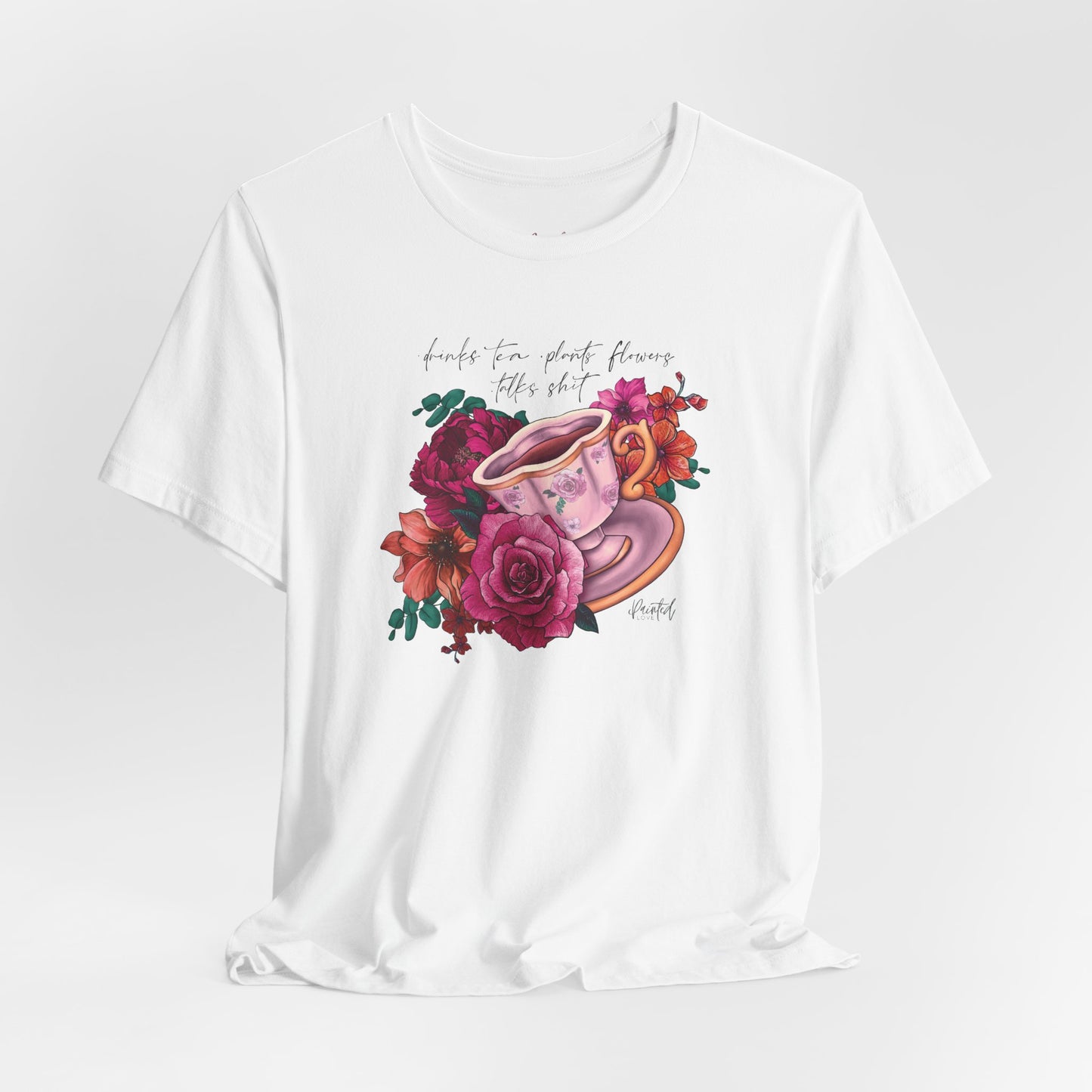 Sweary Tea Cup Tee, Bright Pink