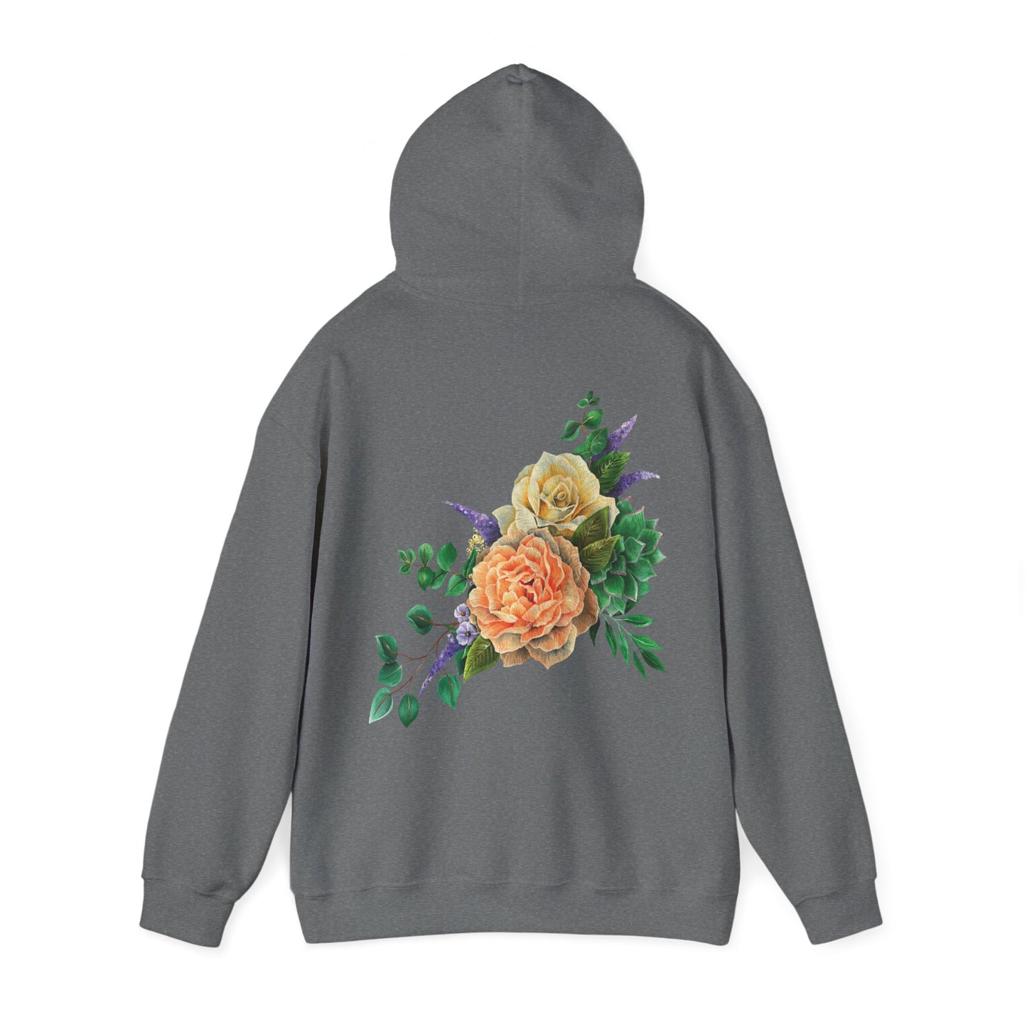 Peach Flowers Bouquet Back Unisex Hoodie