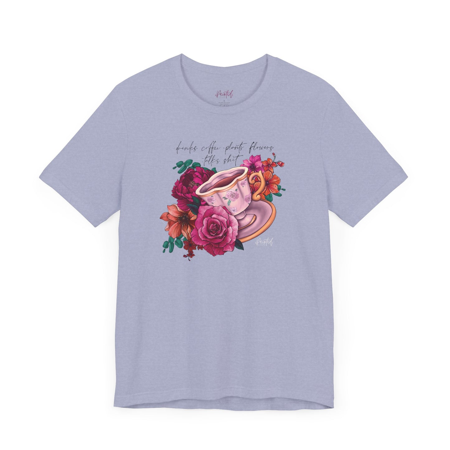 Sweary Coffee Cup Tee, Bright Pink