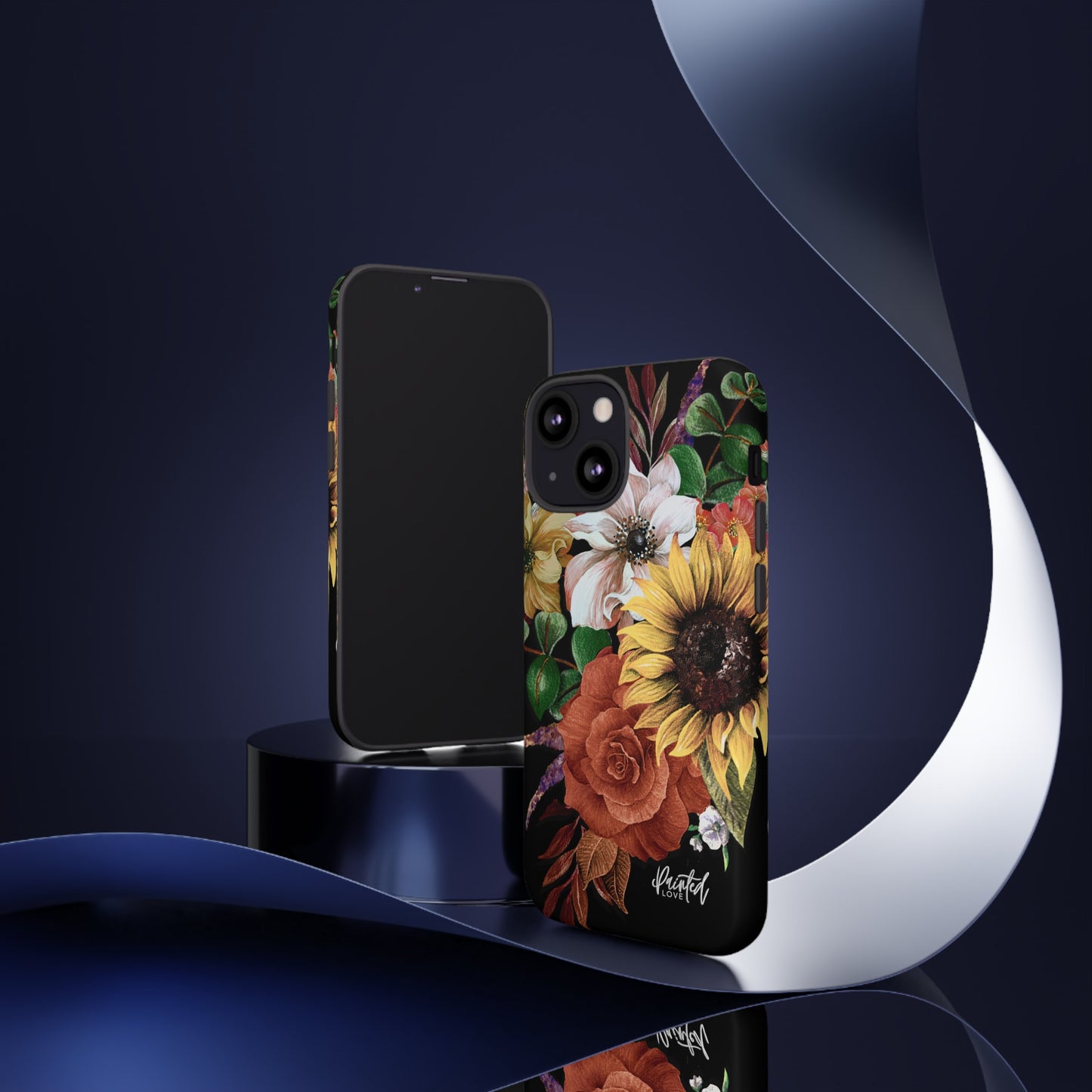 Painted Love Customs Floral Phone Case, Black