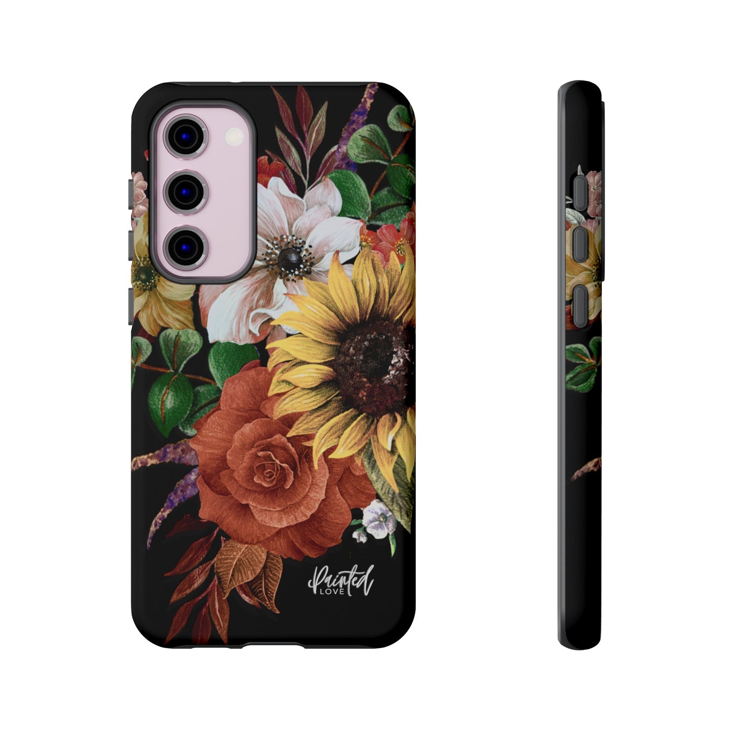 Painted Love Customs Floral Phone Case, Black