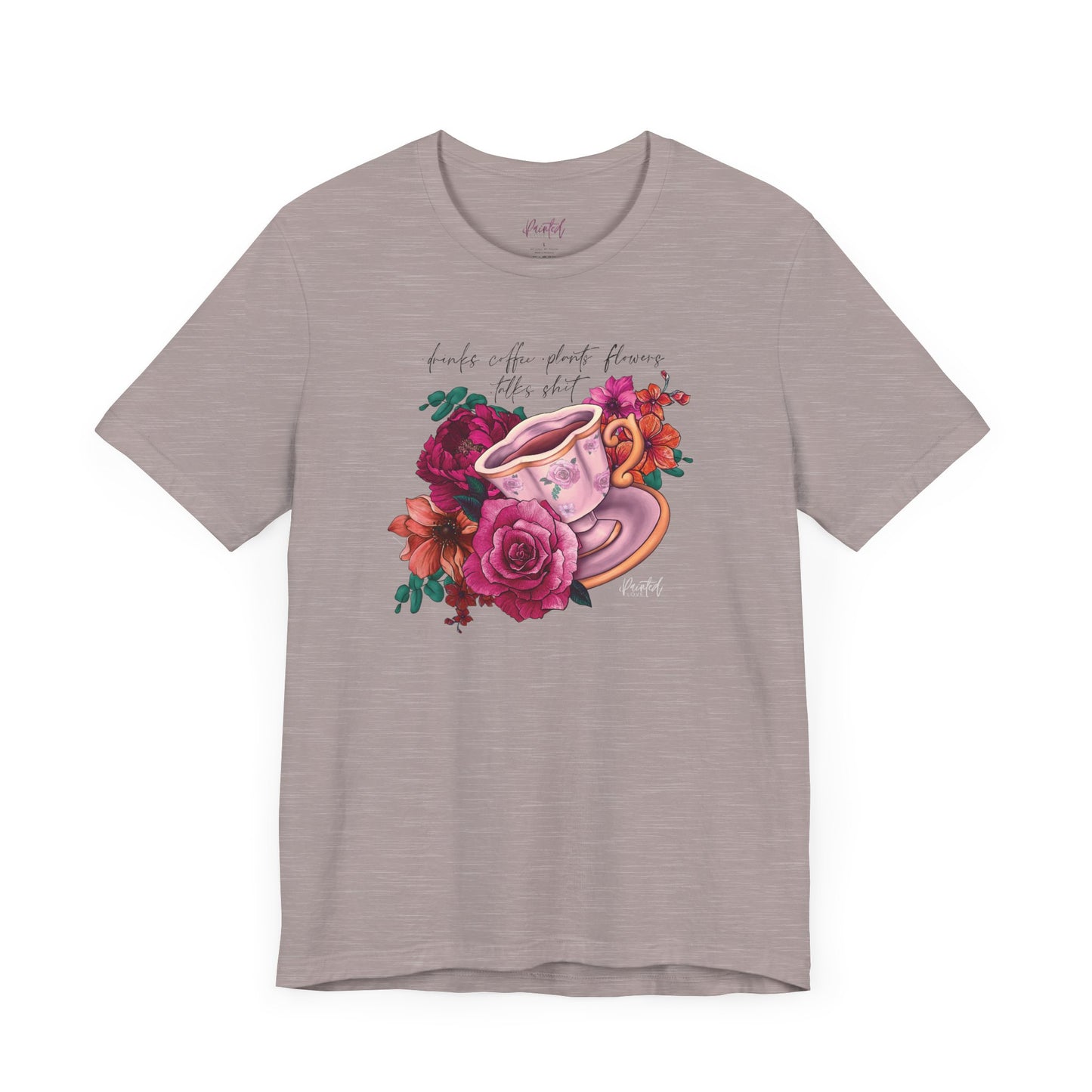 Sweary Coffee Cup Tee, Bright Pink