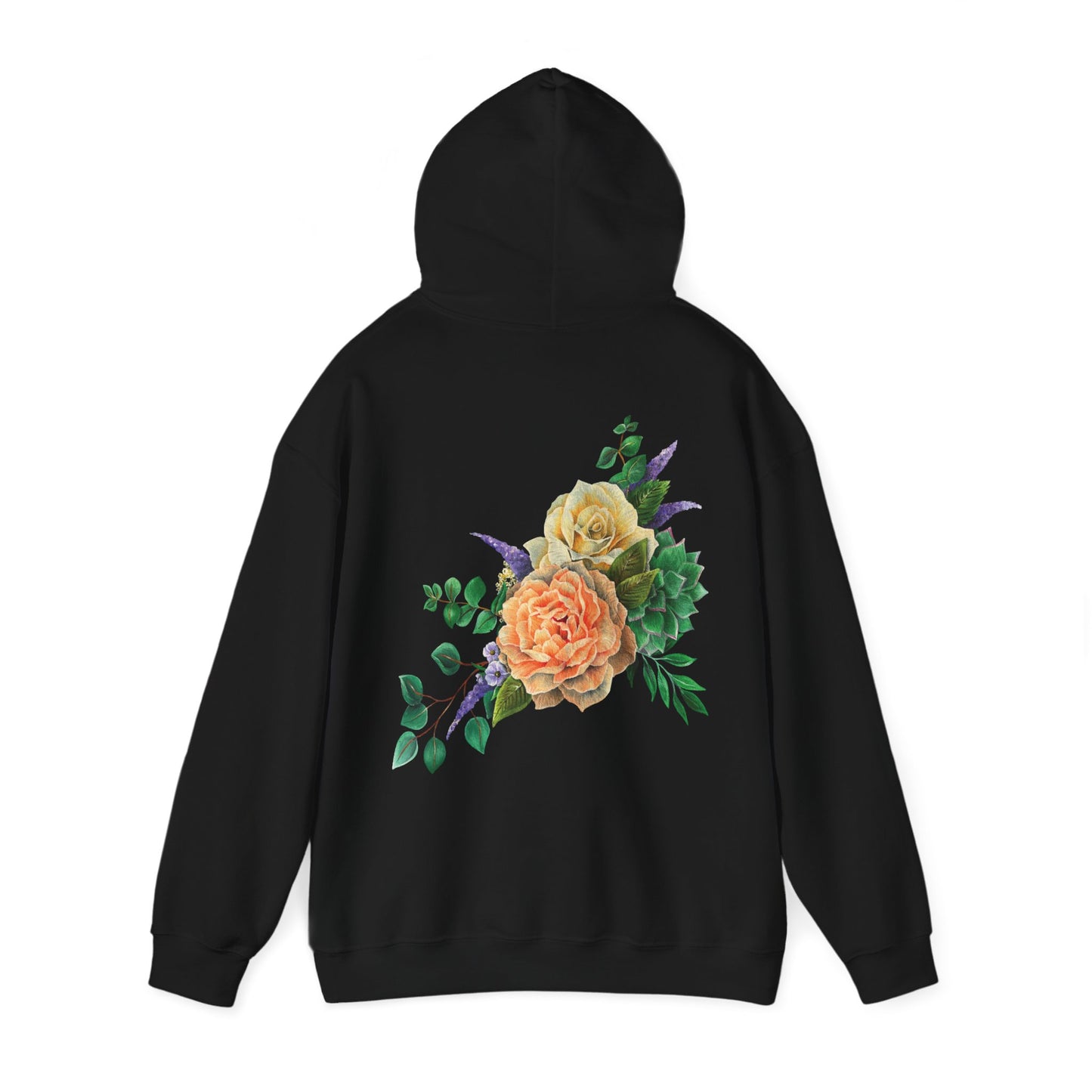 Peach Flowers Bouquet Back Unisex Hoodie