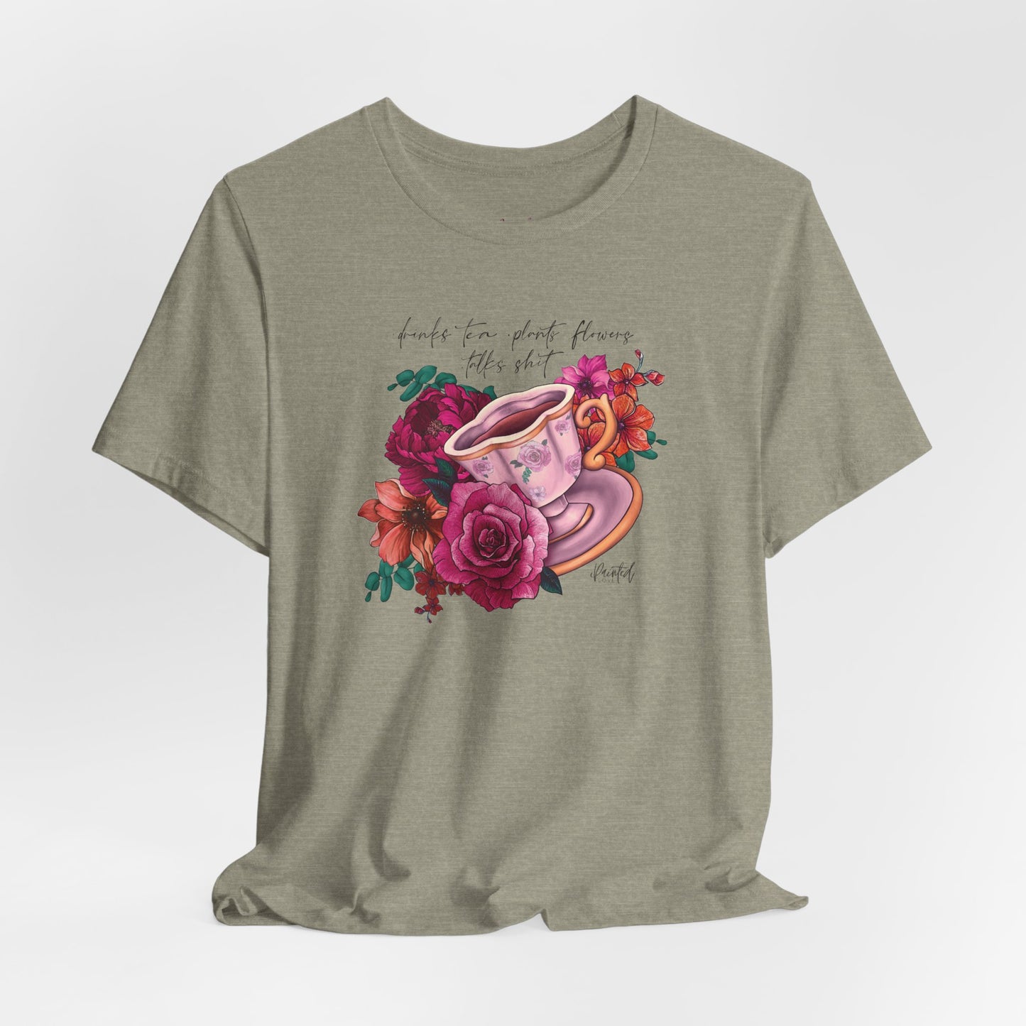 Sweary Tea Cup Tee, Bright Pink