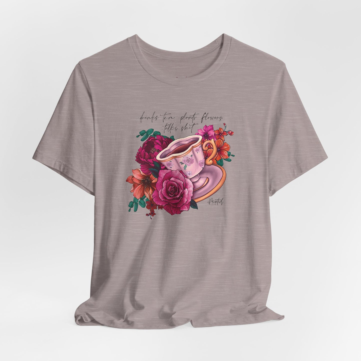 Sweary Tea Cup Tee, Bright Pink