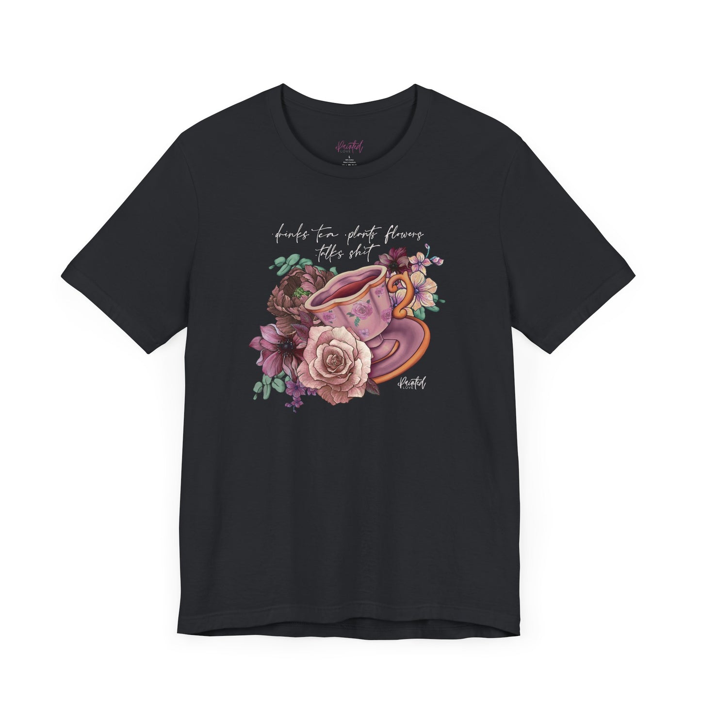 Sweary Tea Cup Tee, Vintage Florals