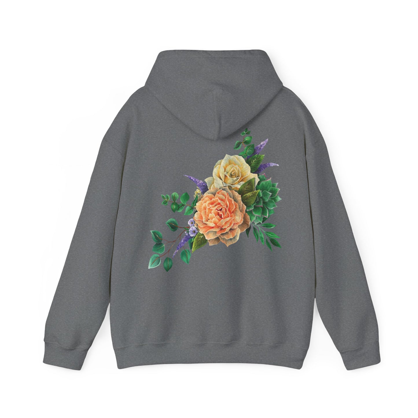 Peach Flowers Bouquet Back Unisex Hoodie