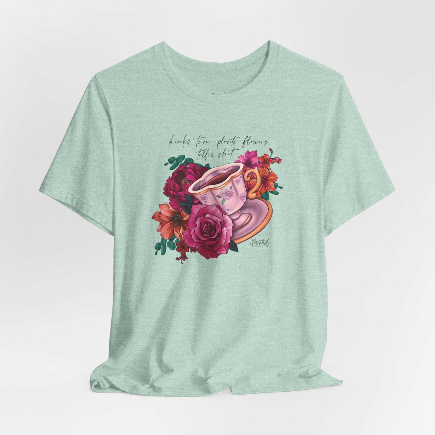 Sweary Tea Cup Tee, Bright Pink