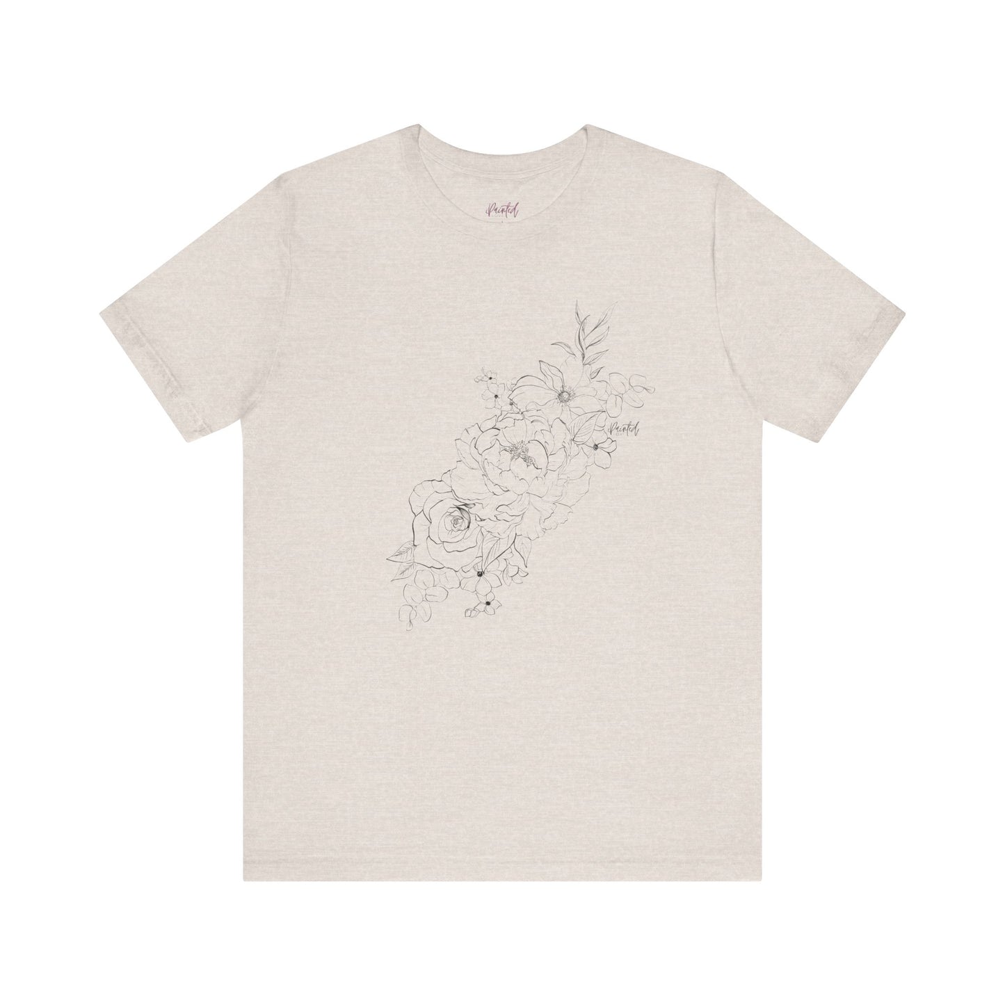 Floral Tee - Fineline Tattoo Style