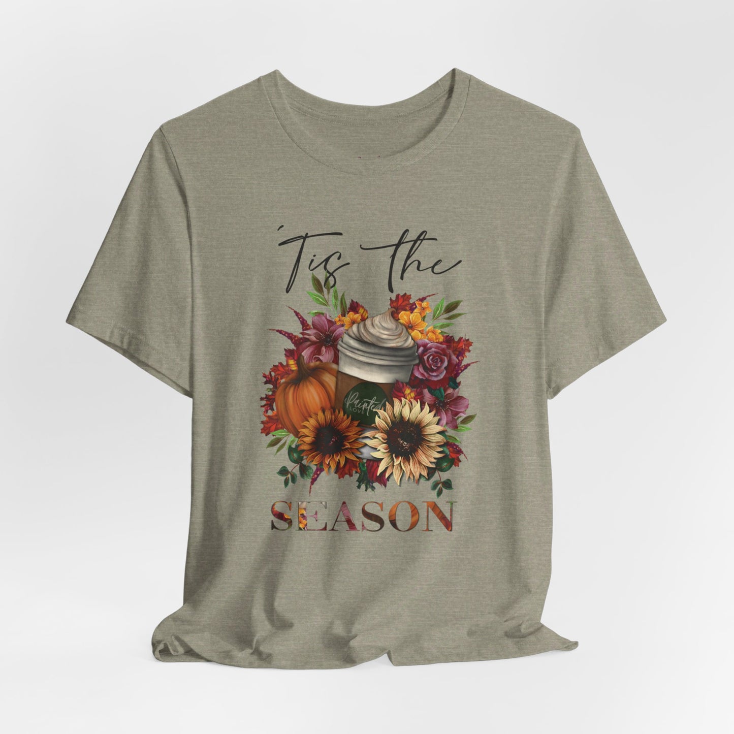 “‘Tis the Season” Pumpkin Spice Latte Floral T-Shirt