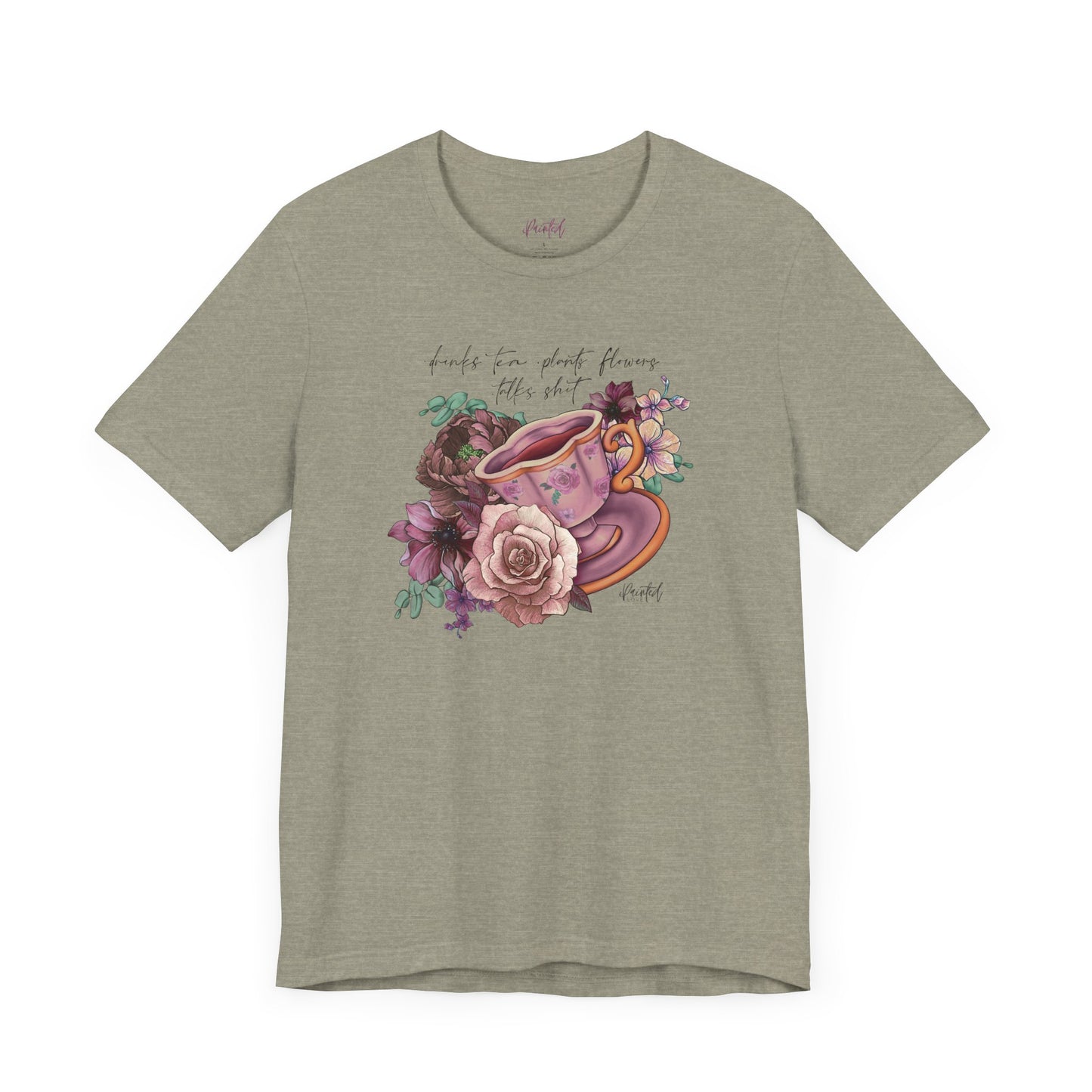 Sweary Tea Cup Tee, Vintage Florals