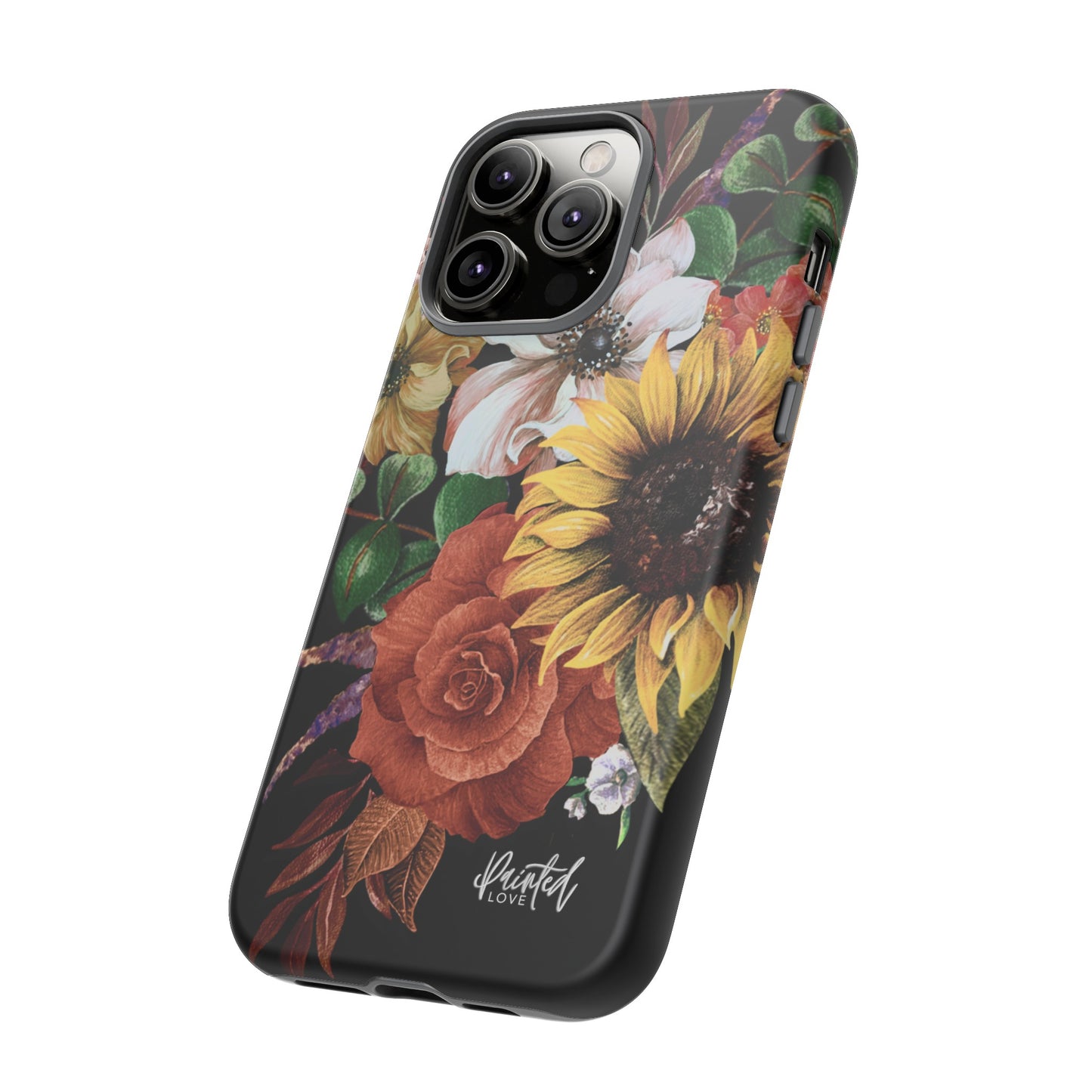 Painted Love Customs Floral Phone Case, Black