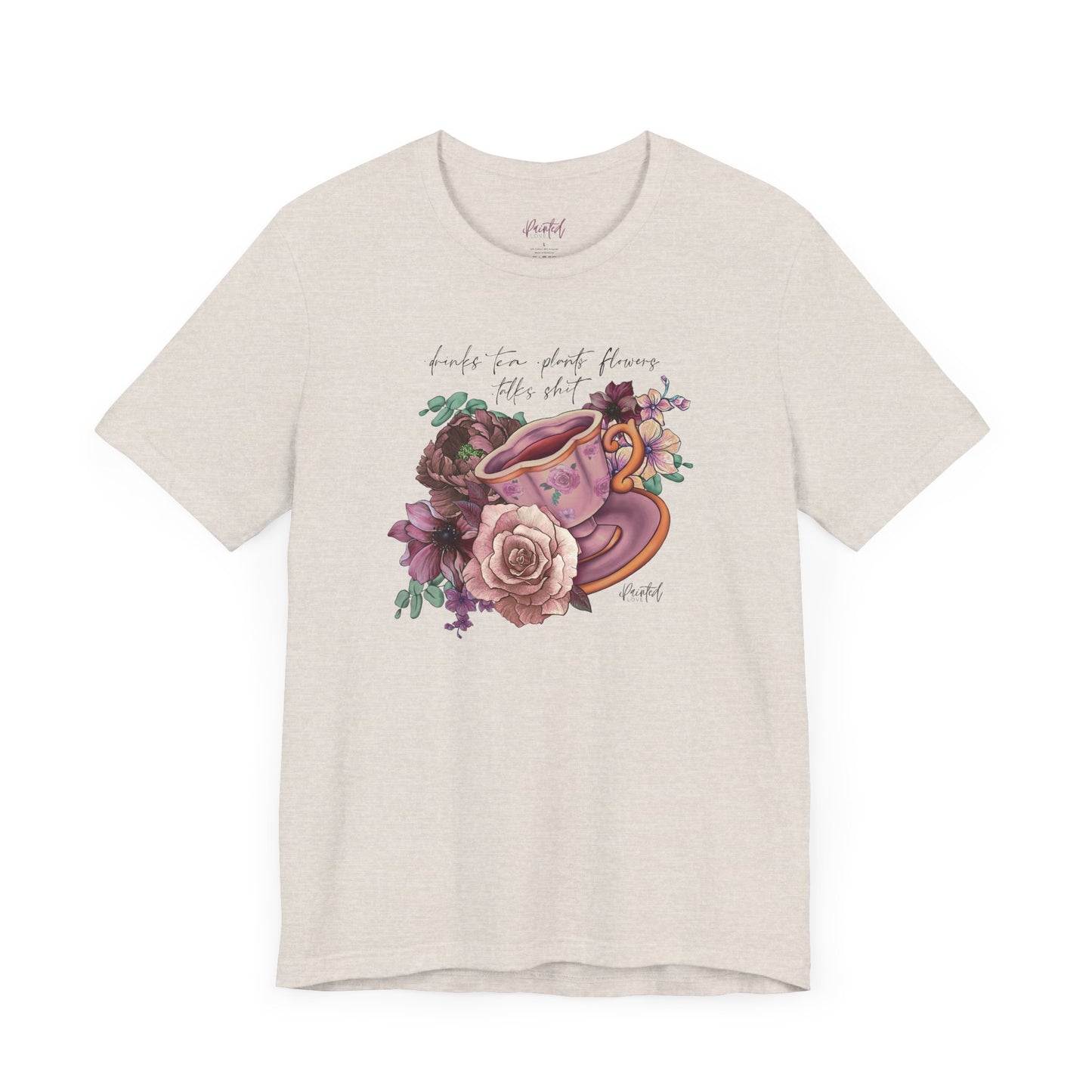 Sweary Tea Cup Tee, Vintage Florals