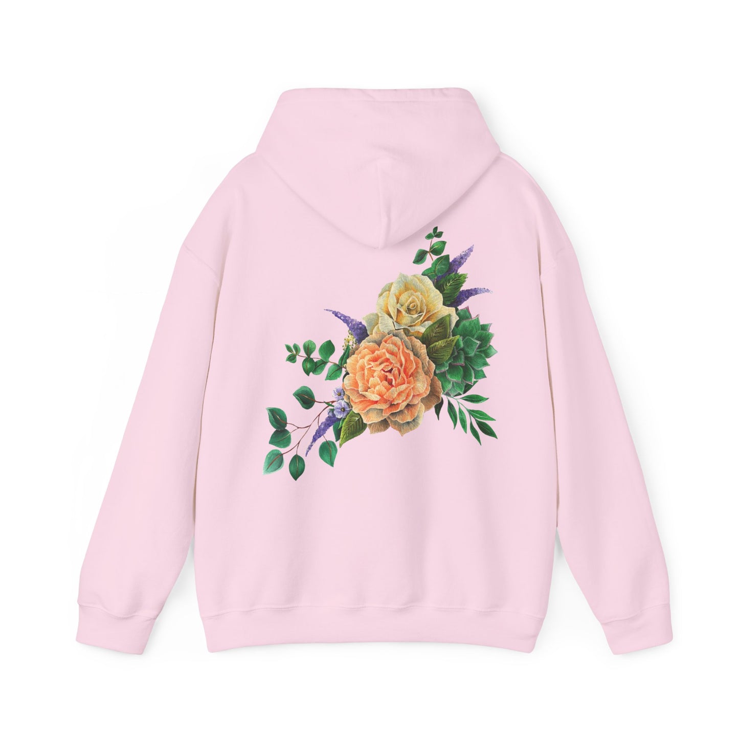 Peach Flowers Bouquet Back Unisex Hoodie