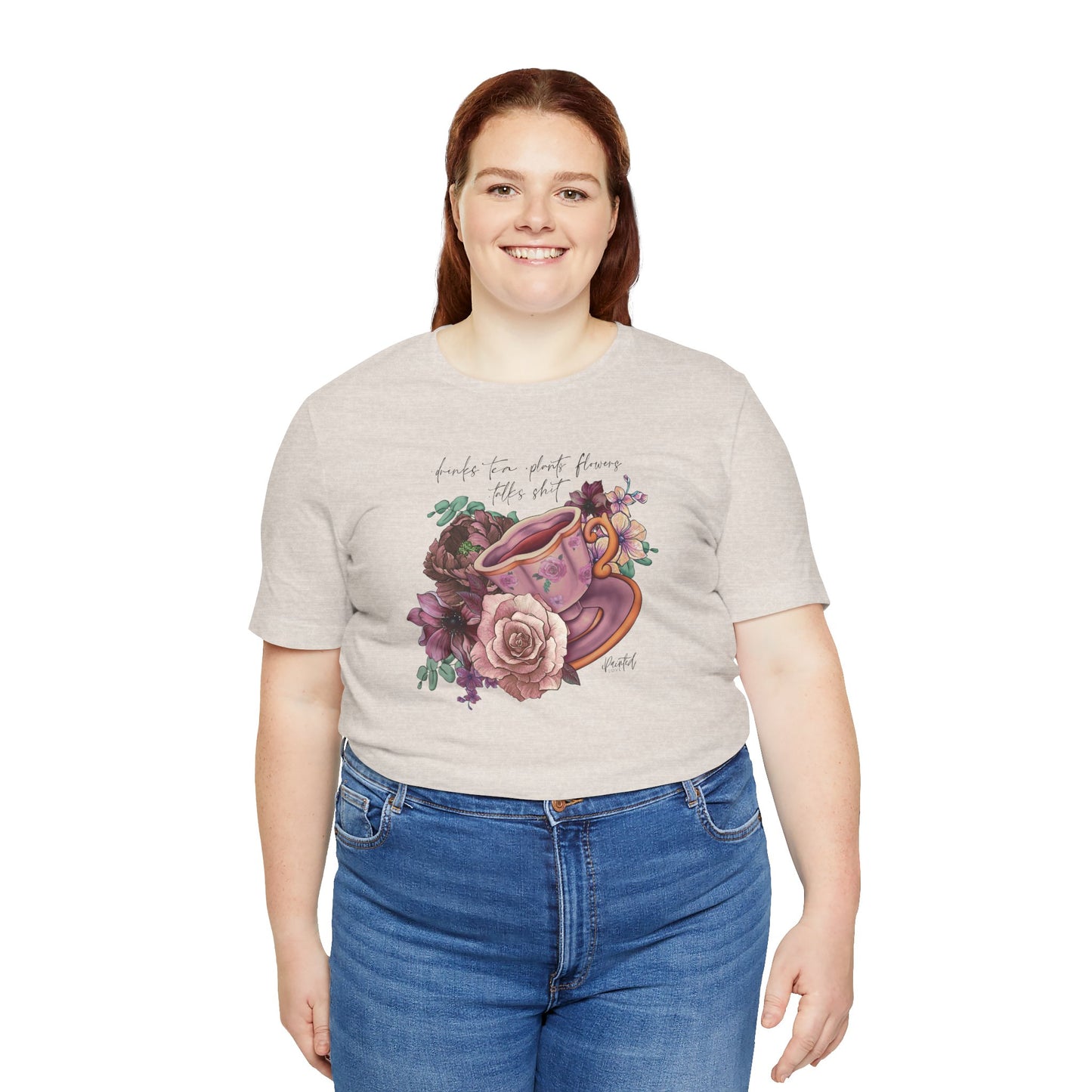 Sweary Tea Cup Tee, Vintage Florals