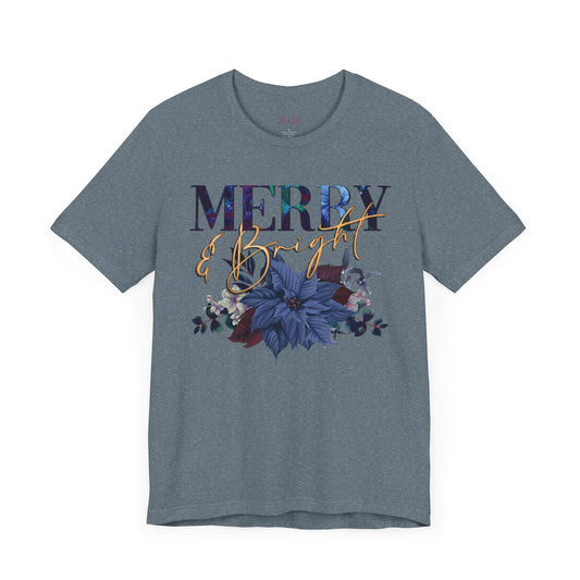 Christmas T-Shirt, “Merry and Bright”, 80’s style