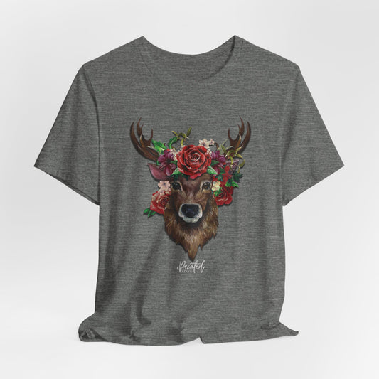 Christmas T-Shirt, Deer and Flowers