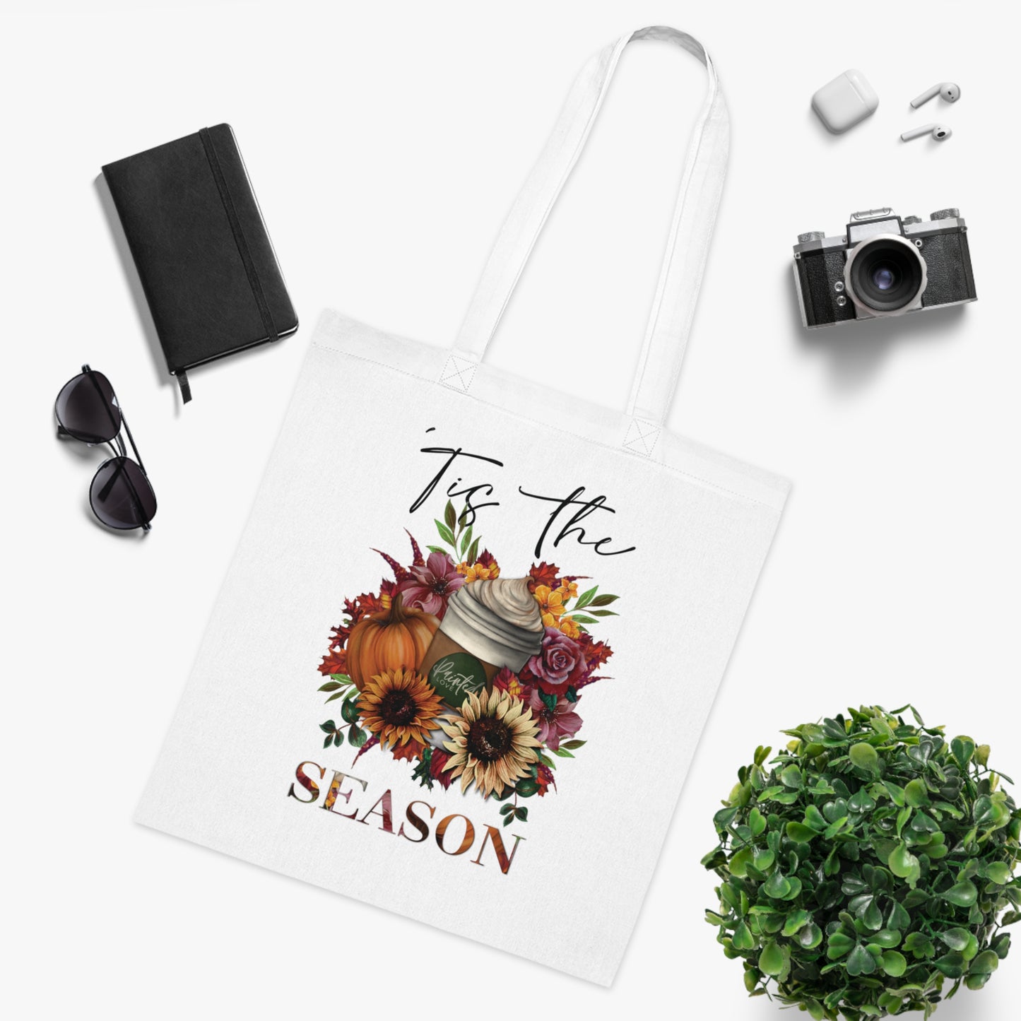 “‘Tis the Season” Pumpkin Spice Latte inspired Halloween Tote Bag