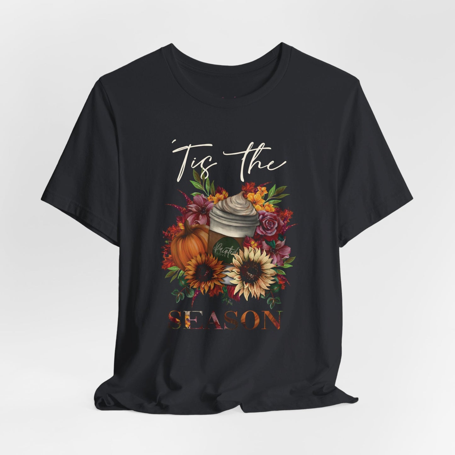 “‘Tis the Season” Pumpkin Spice Latte Floral T-Shirt