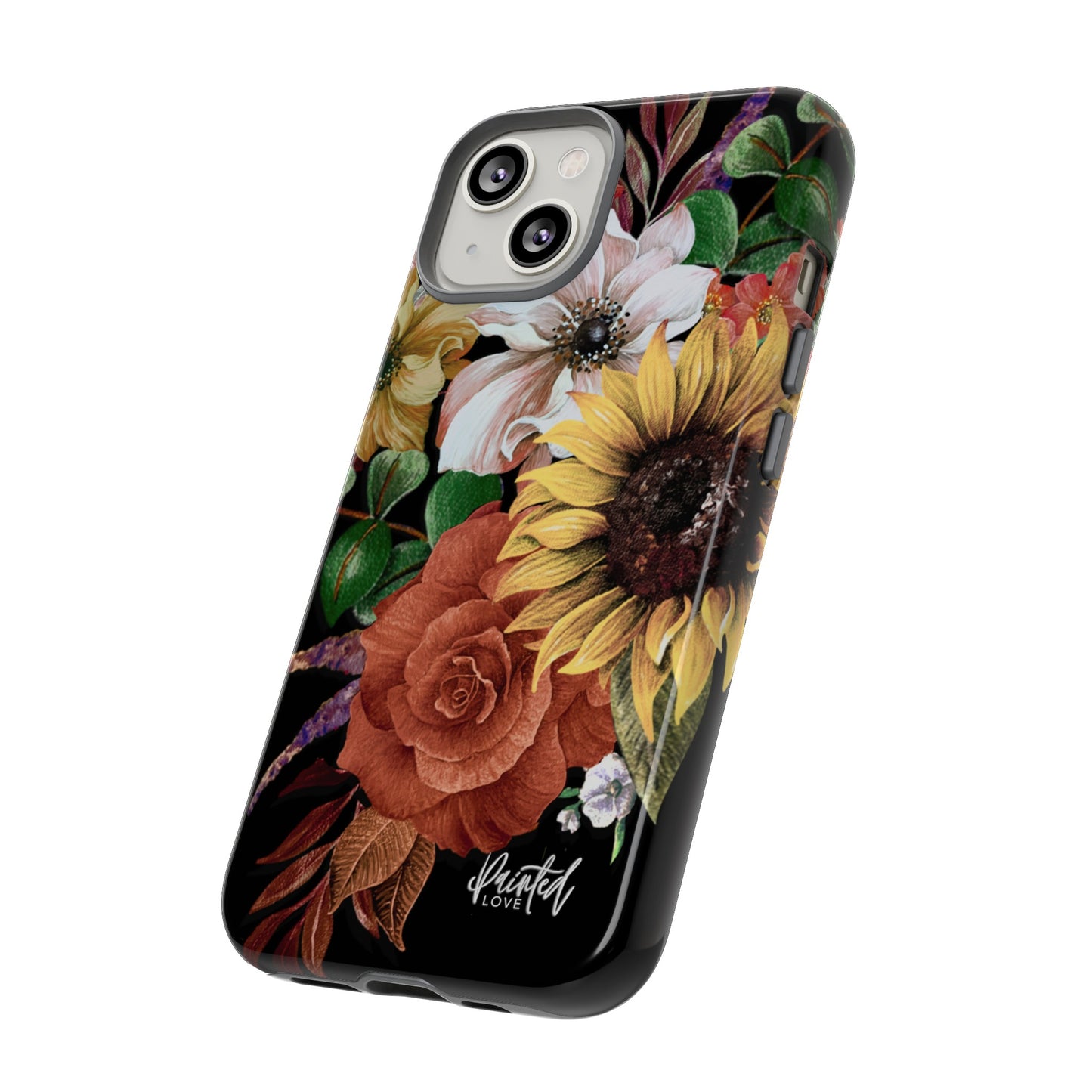 Painted Love Customs Floral Phone Case, Black