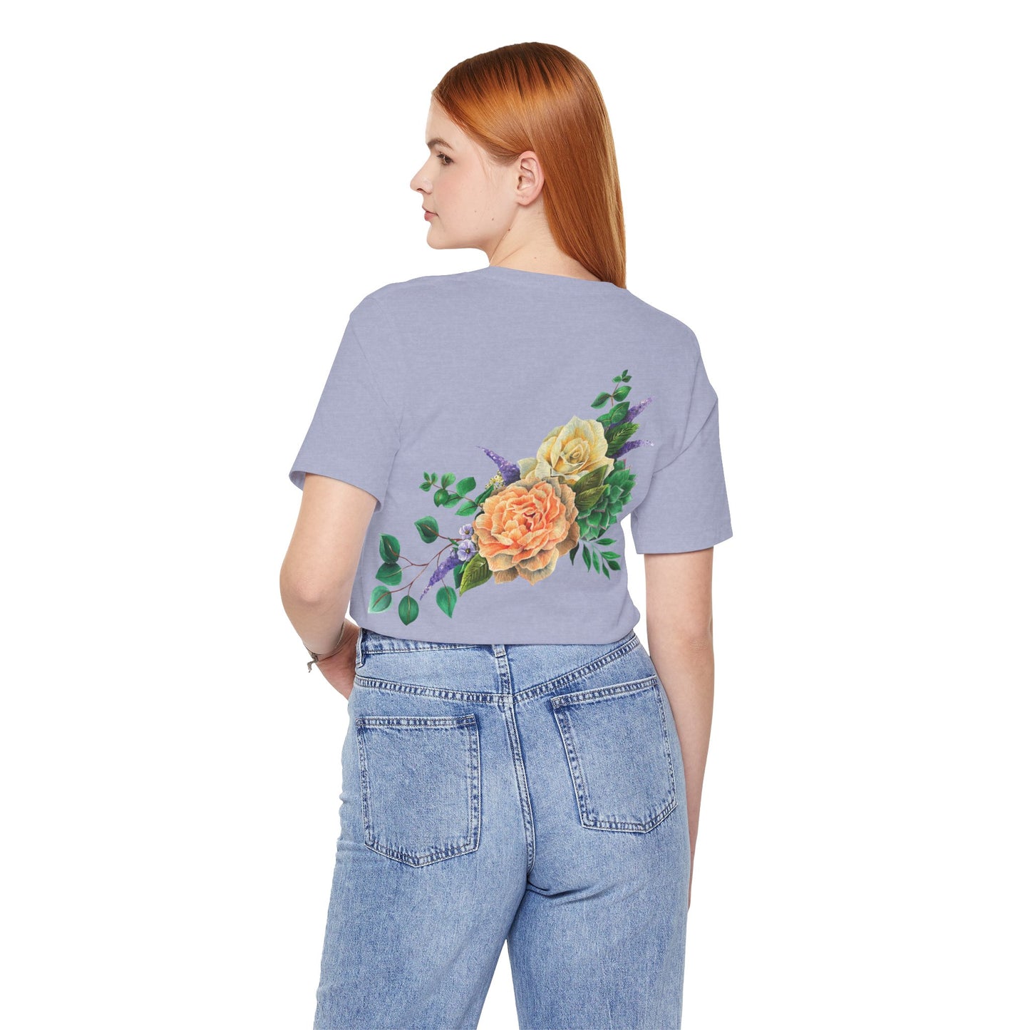 Peach Flowers Back Design Unisex Tee