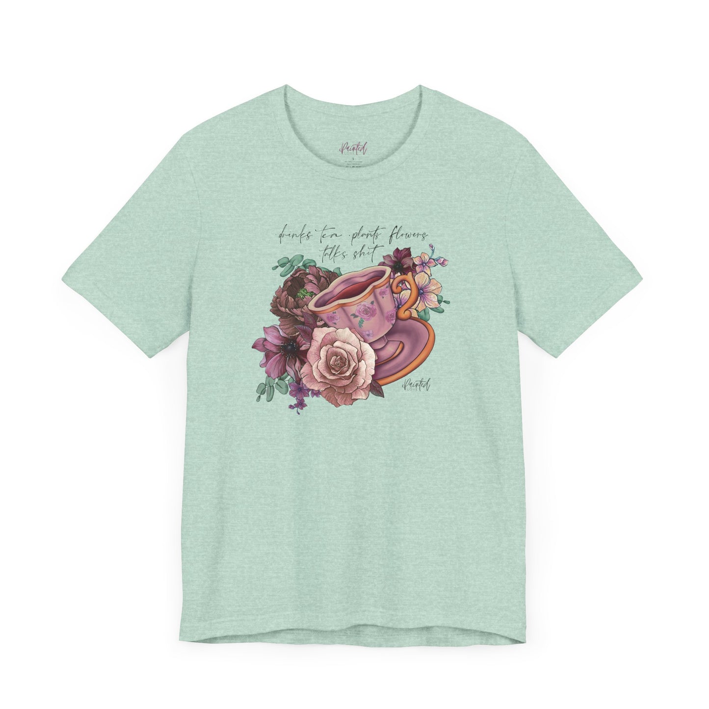 Sweary Tea Cup Tee, Vintage Florals