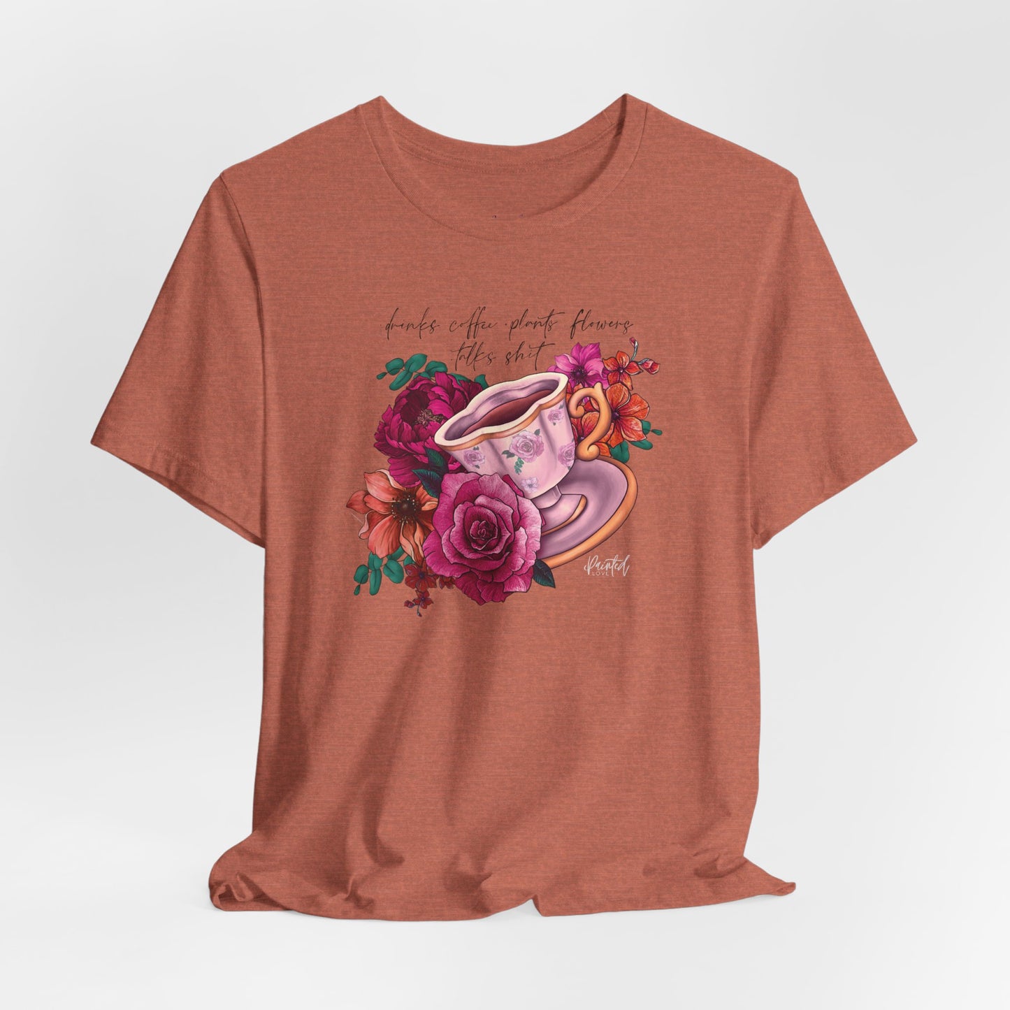 Sweary Coffee Cup Tee, Bright Pink