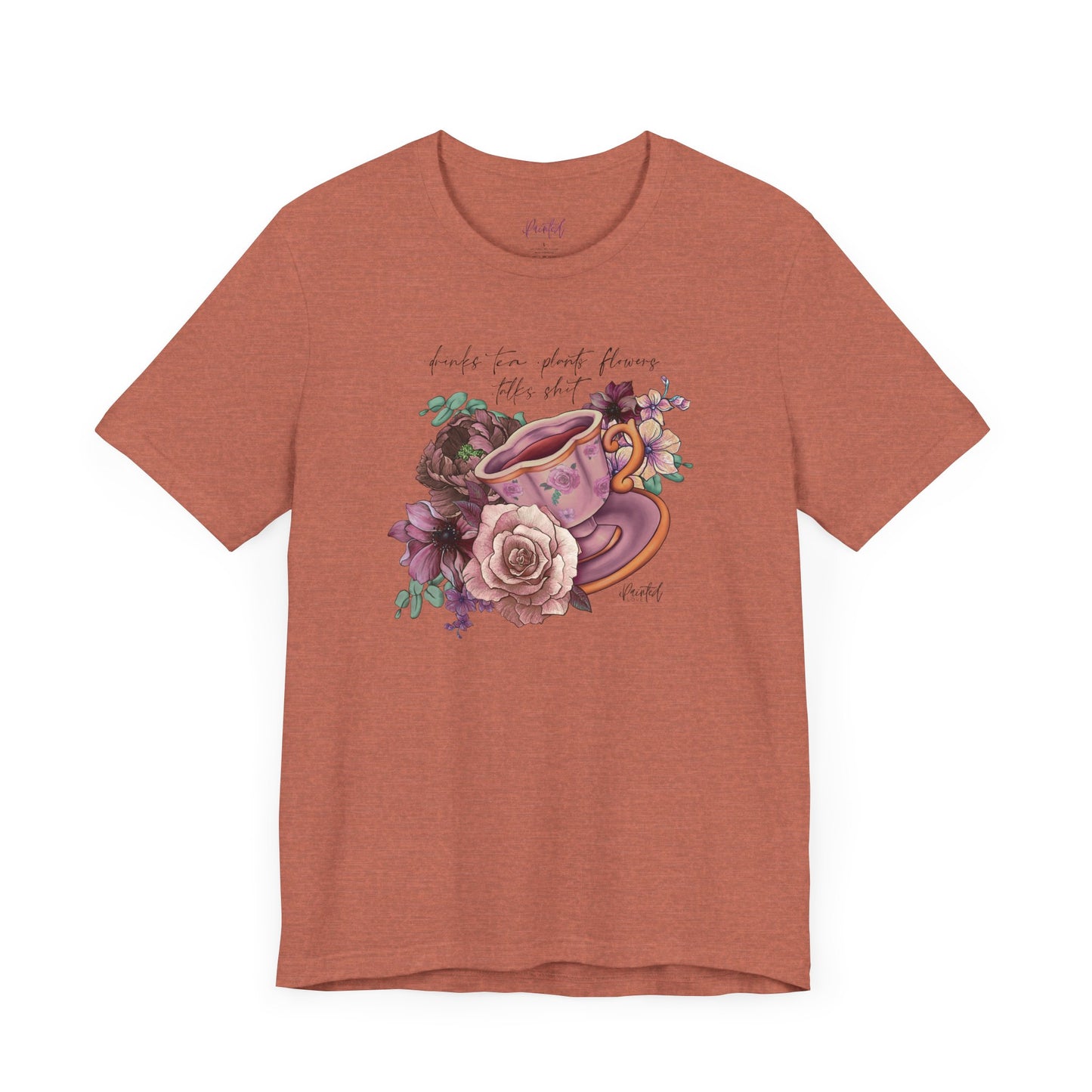 Sweary Tea Cup Tee, Vintage Florals