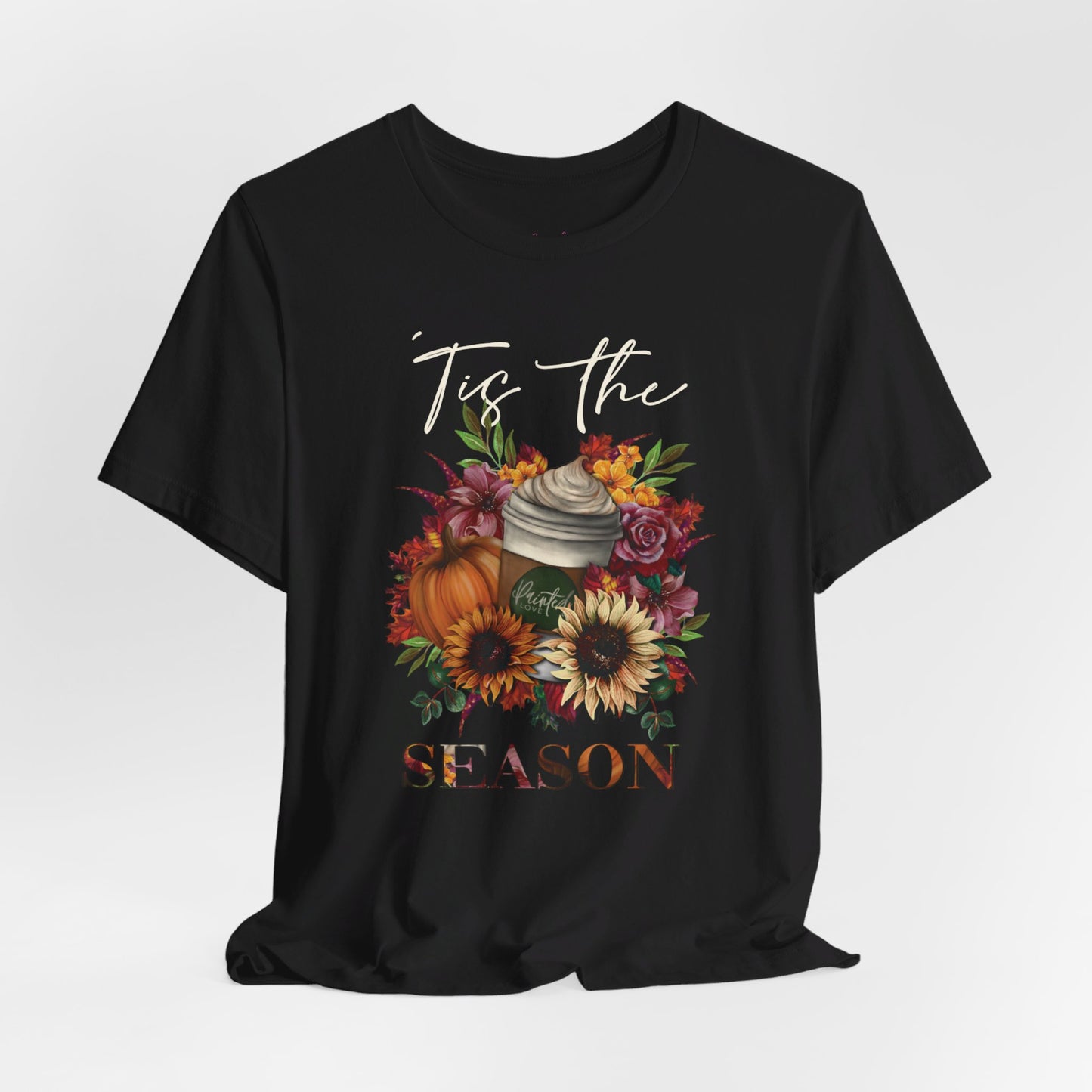 “‘Tis the Season” Pumpkin Spice Latte Floral T-Shirt