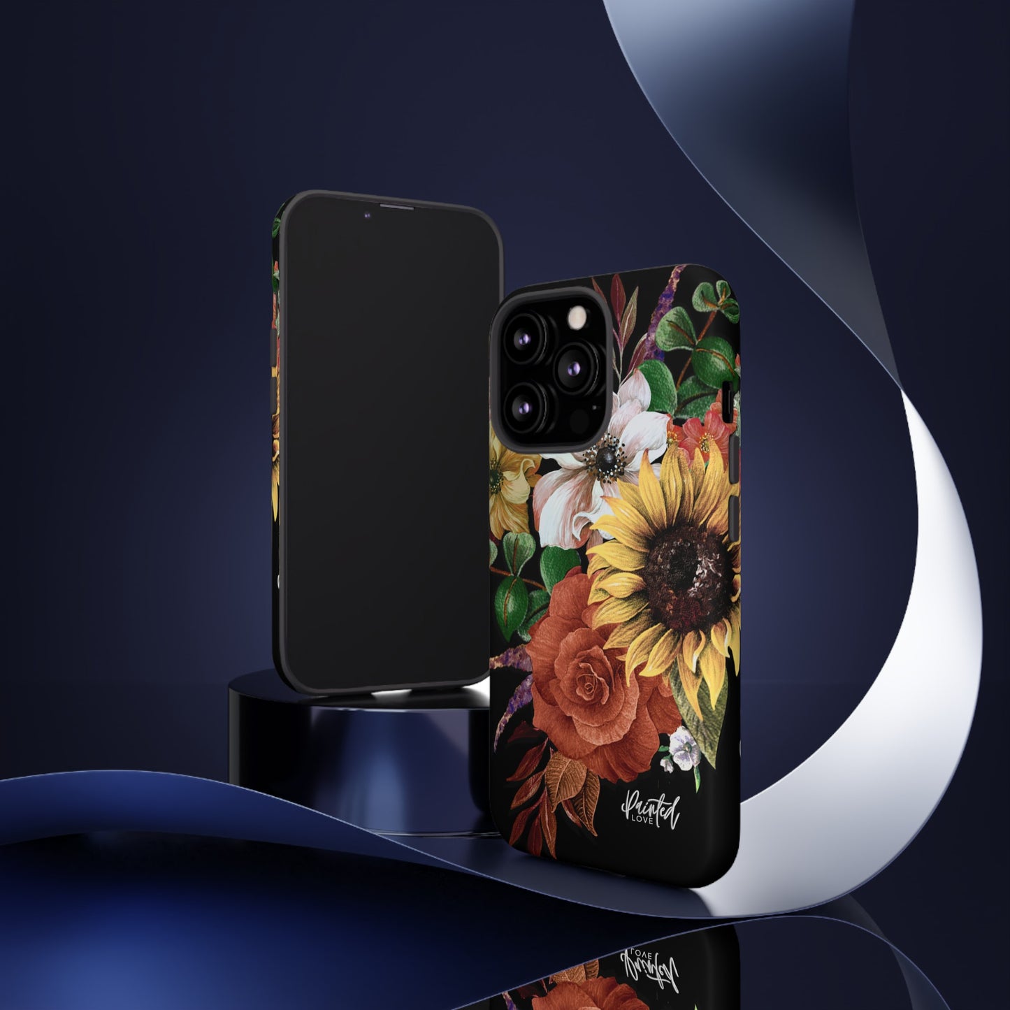 Painted Love Customs Floral Phone Case, Black