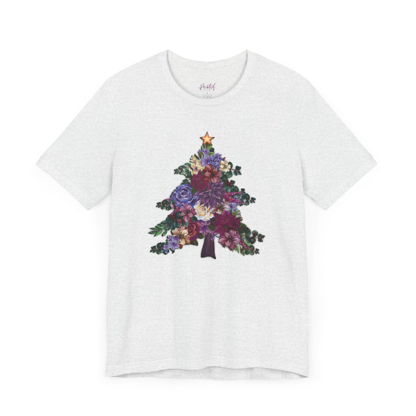 Christmas T-Shirt, Floral Christmas Tree