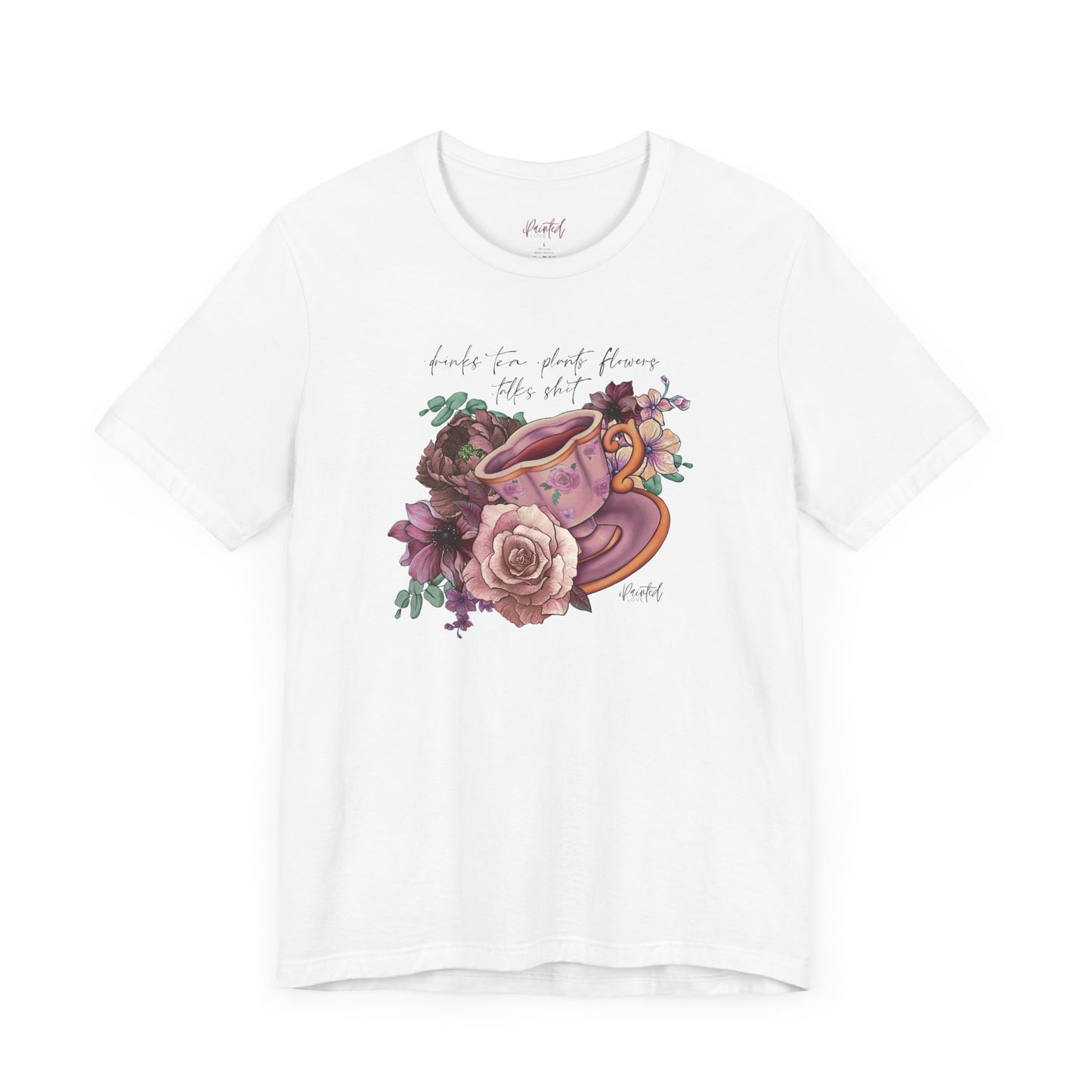 Sweary Tea Cup Tee, Vintage Florals