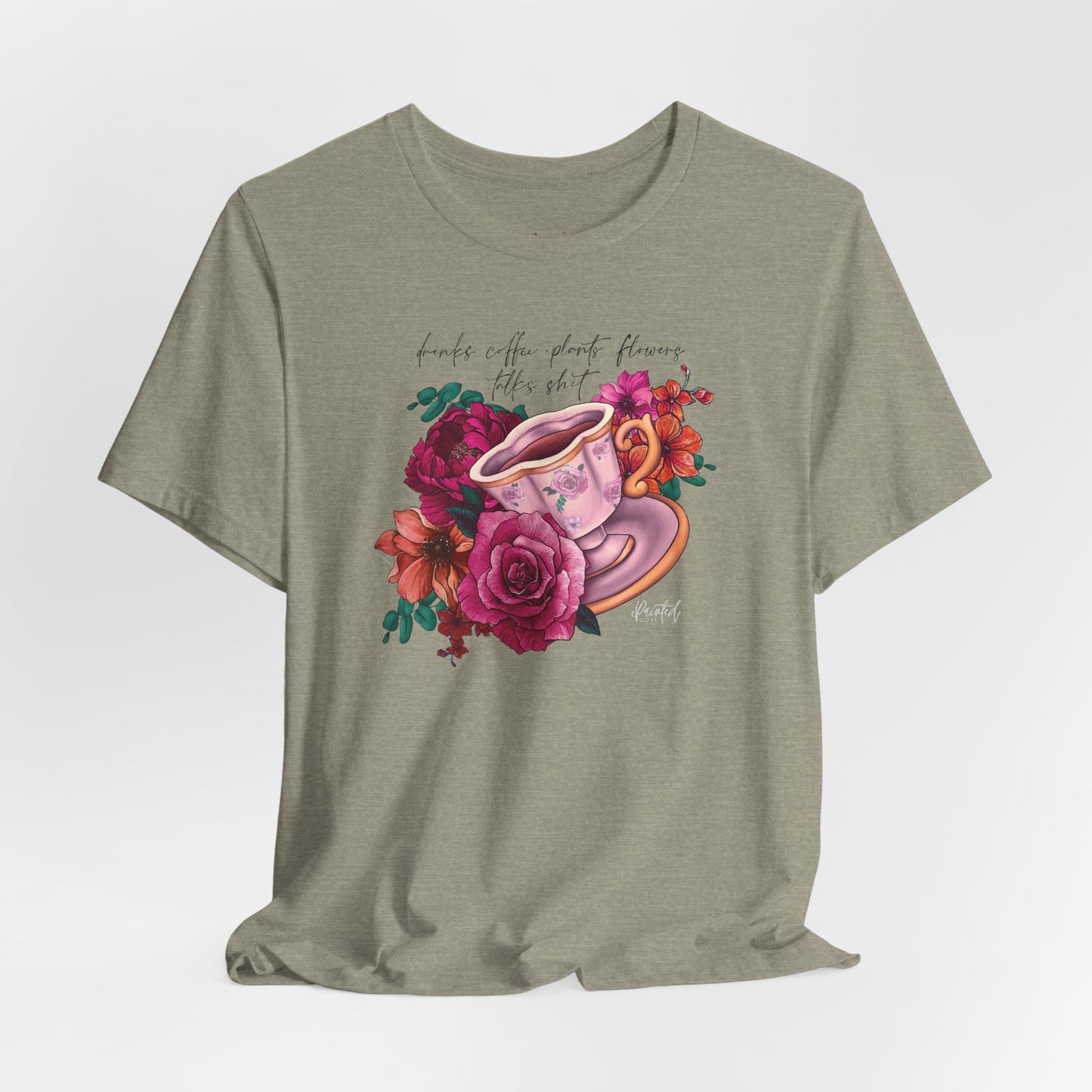 Sweary Coffee Cup Tee, Bright Pink