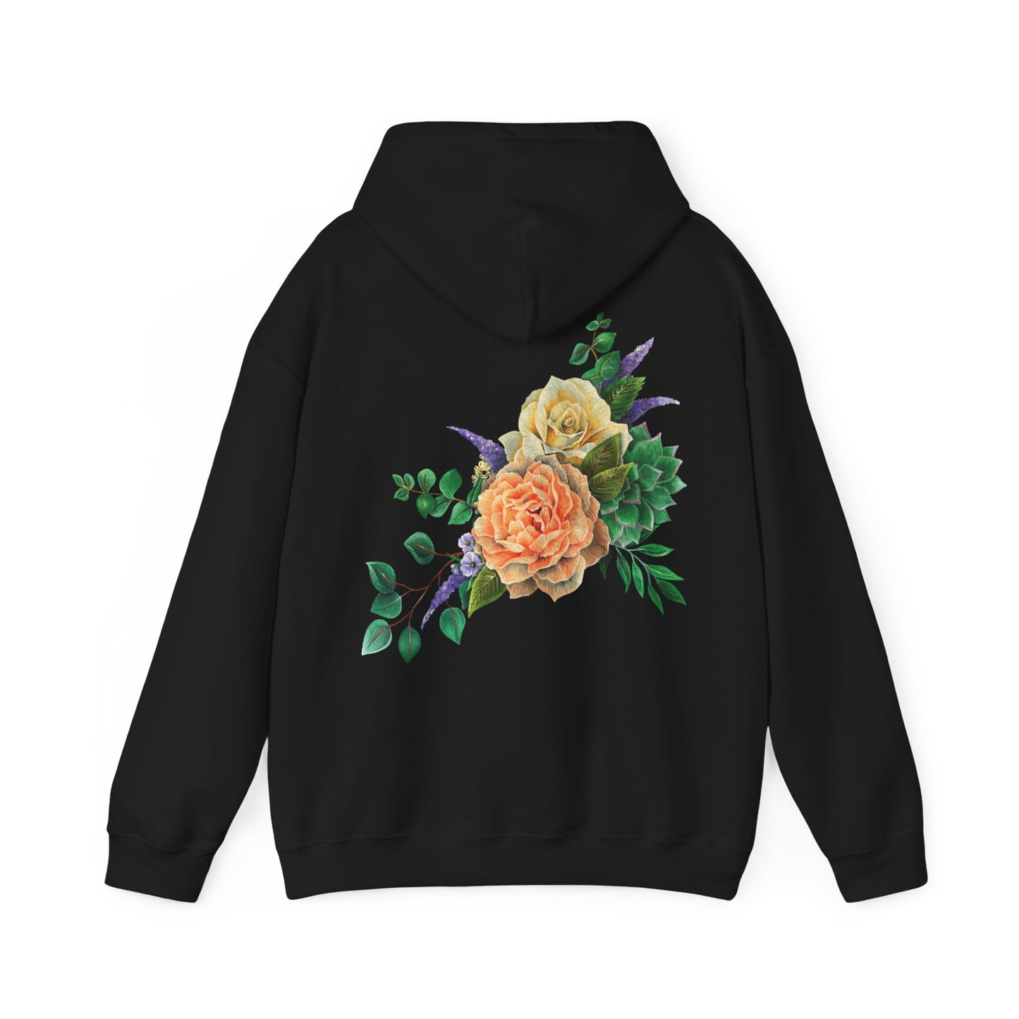 Peach Flowers Bouquet Back Unisex Hoodie