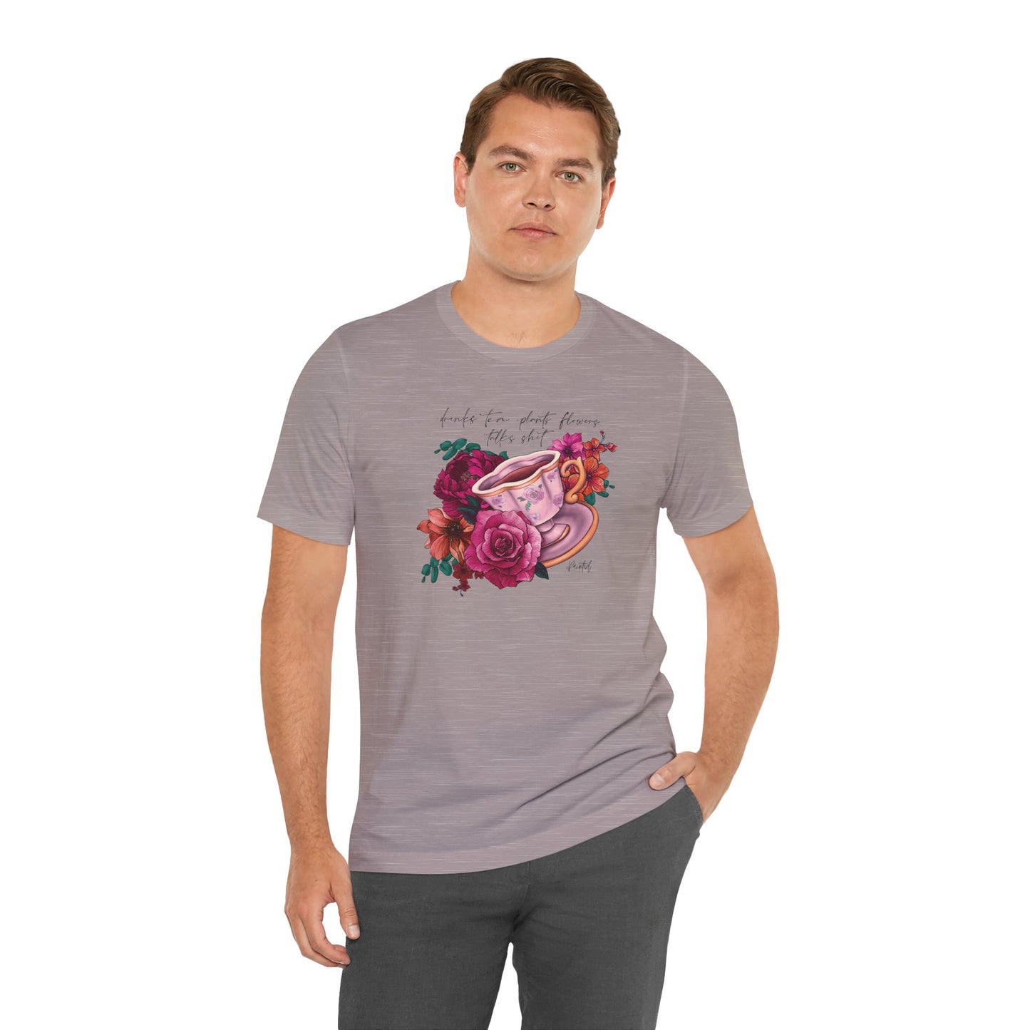 Sweary Tea Cup Tee, Bright Pink