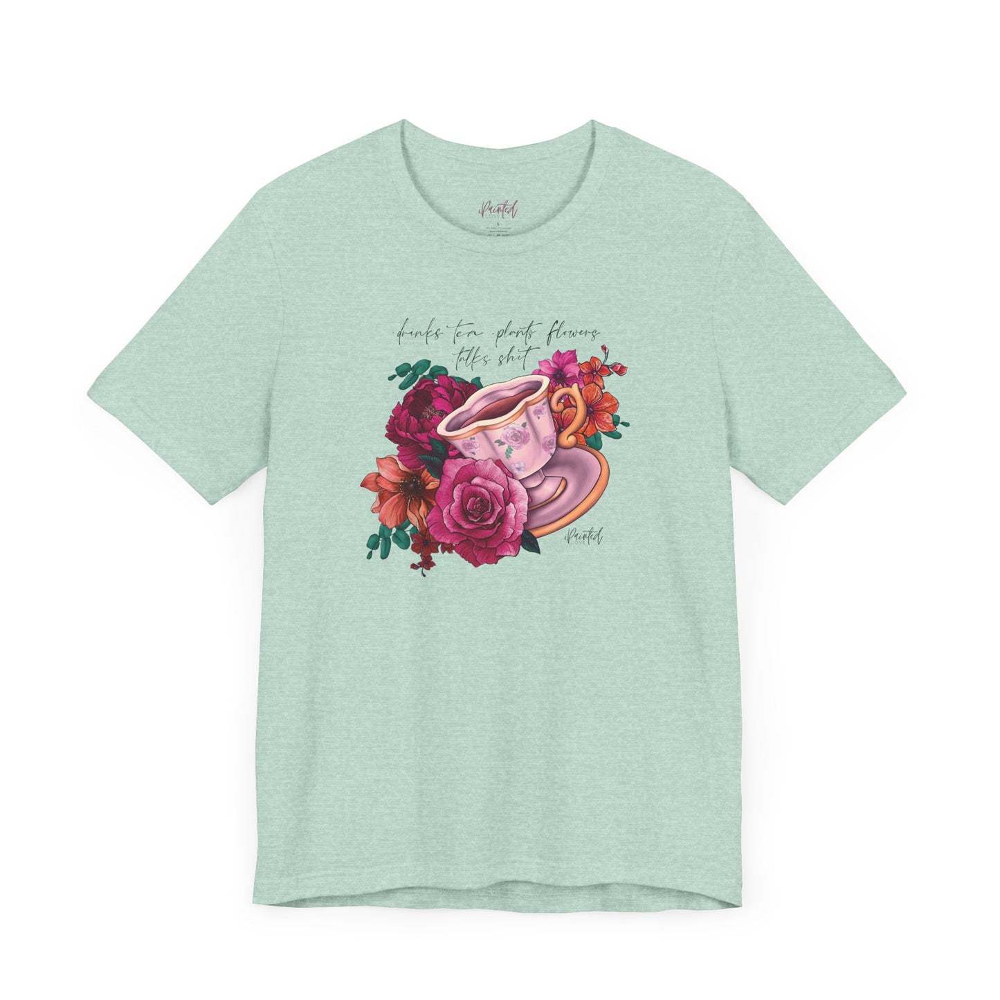 Sweary Tea Cup Tee, Bright Pink