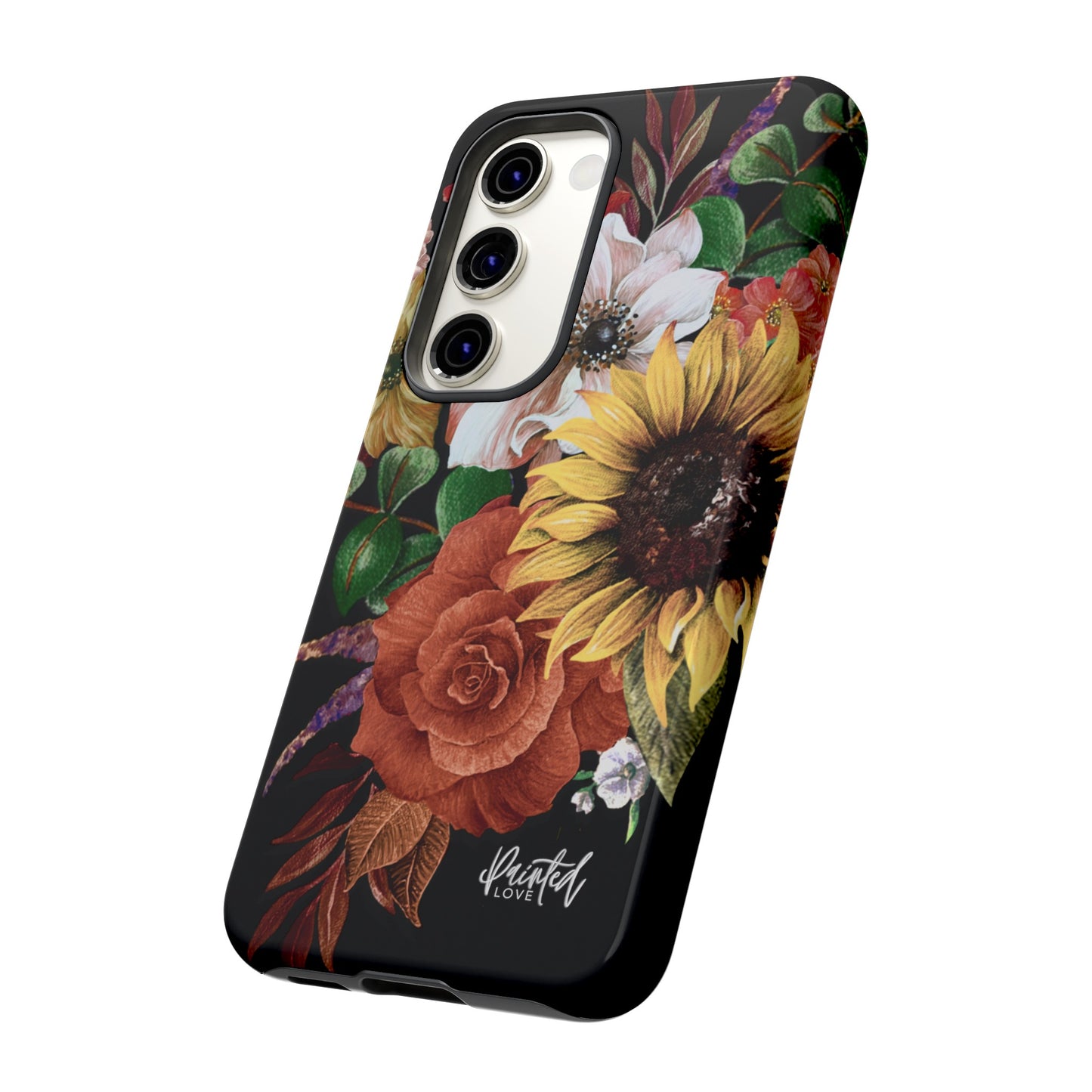 Painted Love Customs Floral Phone Case, Black