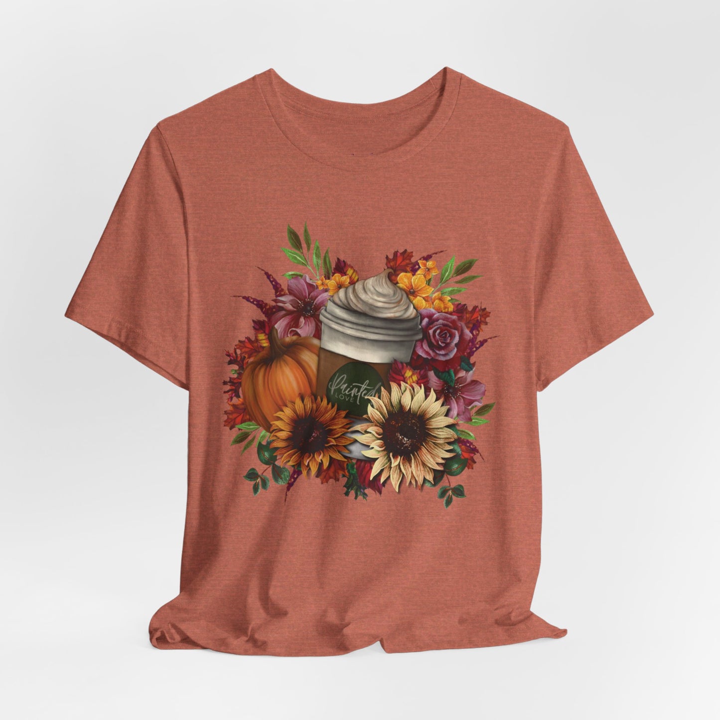 Pumpkin Spice Latte Floral T-Shirt