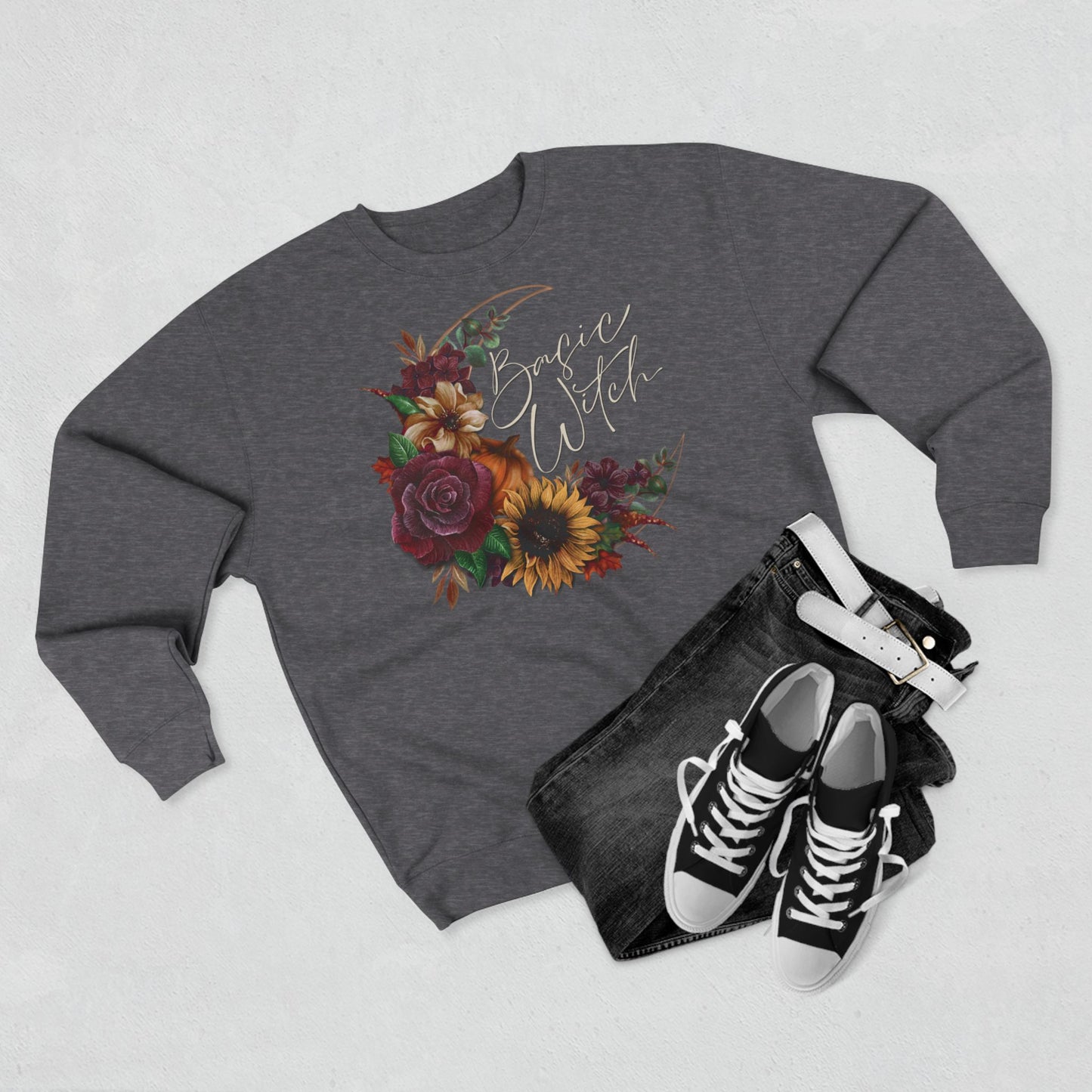 “Basic Witch” Halloween Floral Sweatshirt