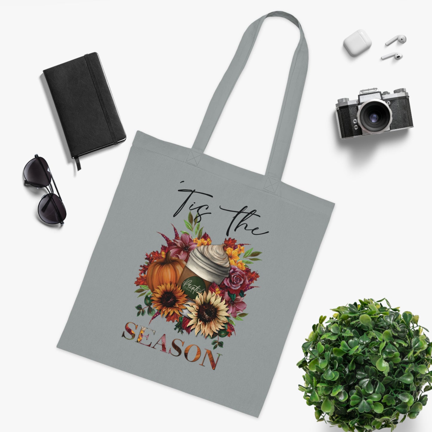 “‘Tis the Season” Pumpkin Spice Latte inspired Halloween Tote Bag