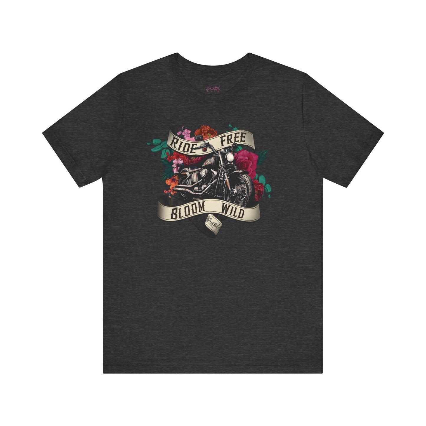 Motorcycle Floral Tee, Ride Free, Bloom Wild