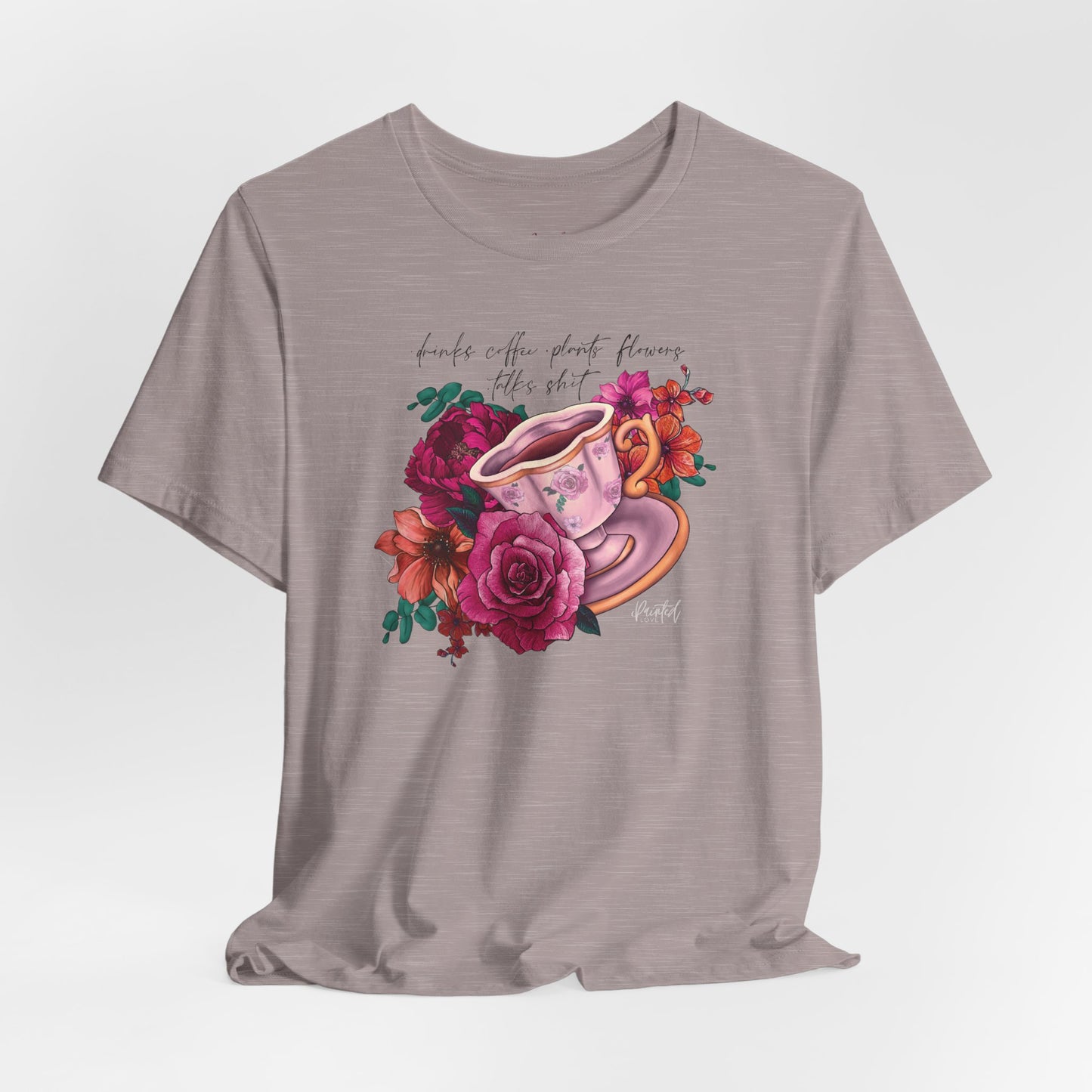 Sweary Coffee Cup Tee, Bright Pink