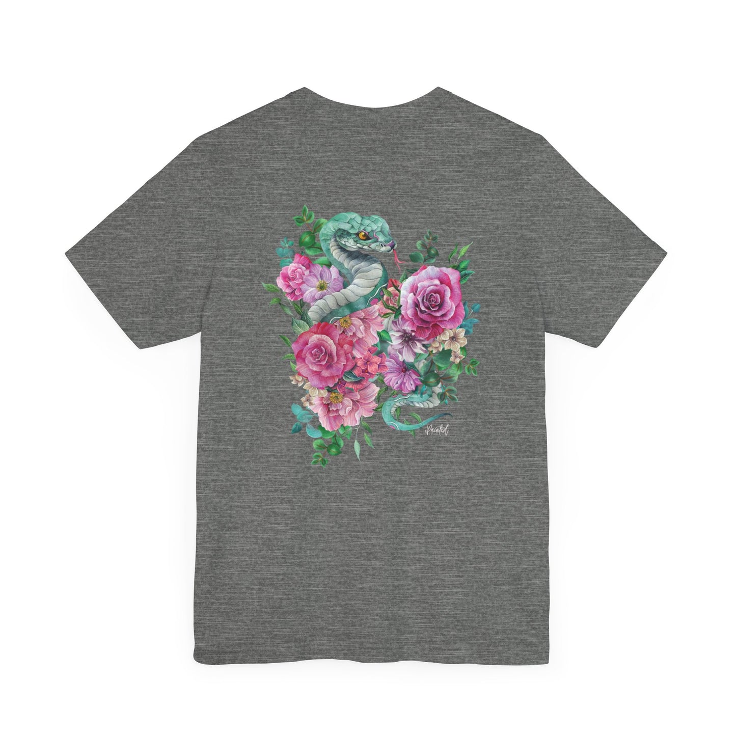 Tattoo Style Snake and Flowers Tee