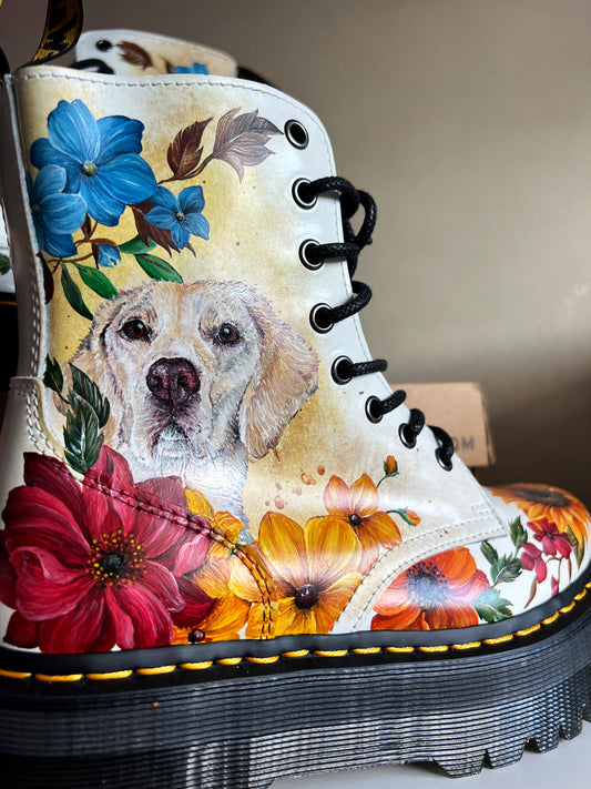 Pet Portrait Hand Painted Dr Martens (painting only)