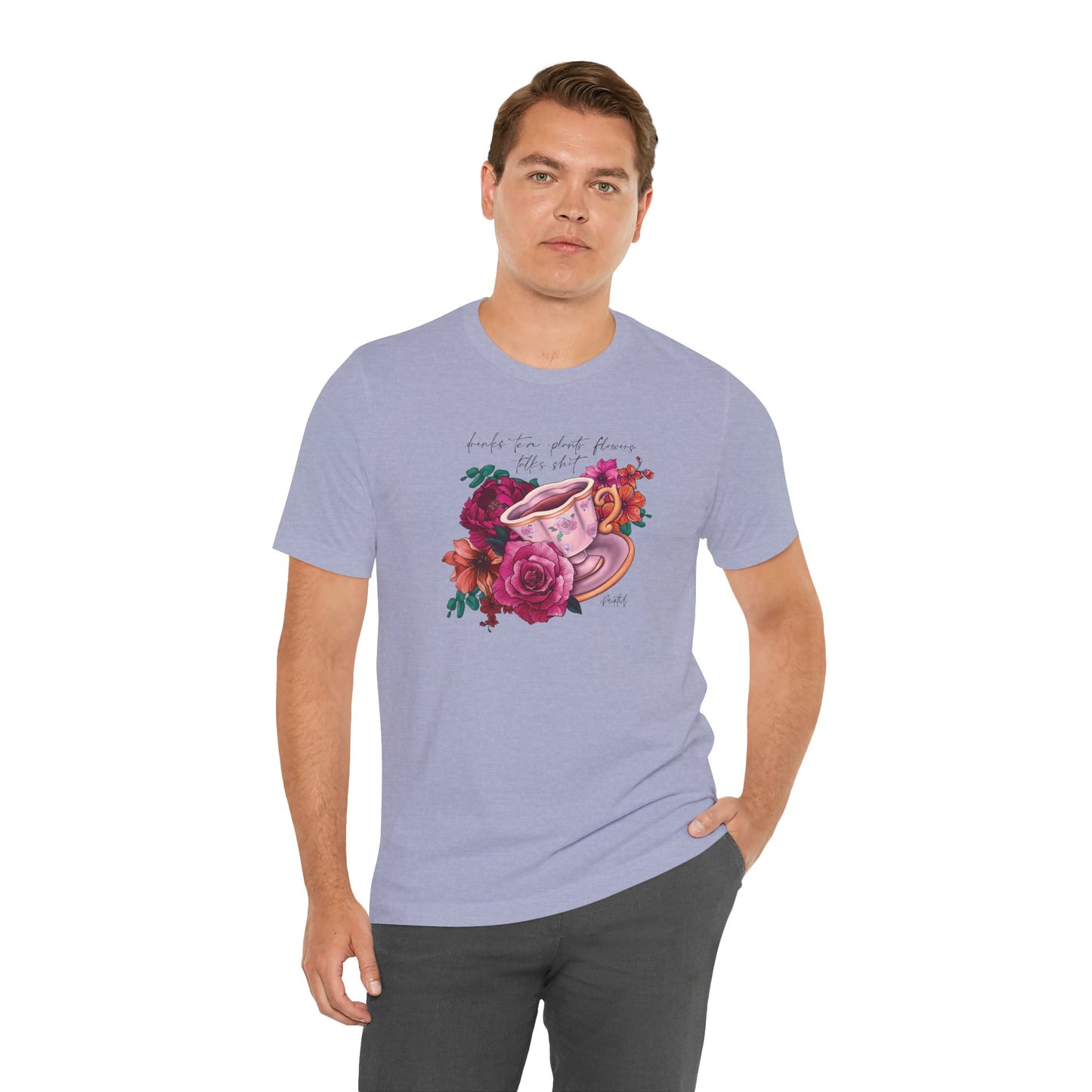 Sweary Tea Cup Tee, Bright Pink